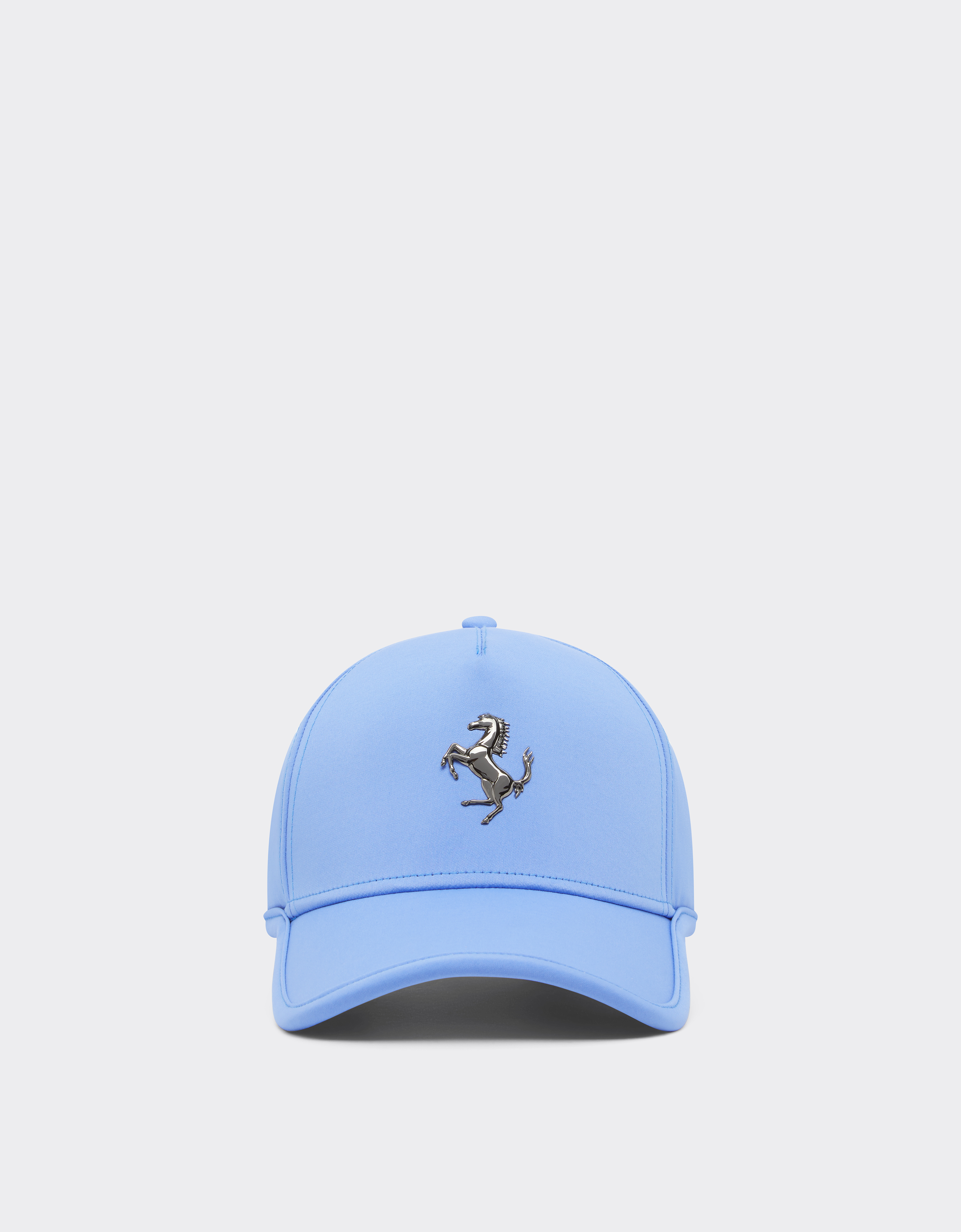 Ferrari Unisex Oxford Blue Baseball Cap With Metal Prancing Horse - Hats Os