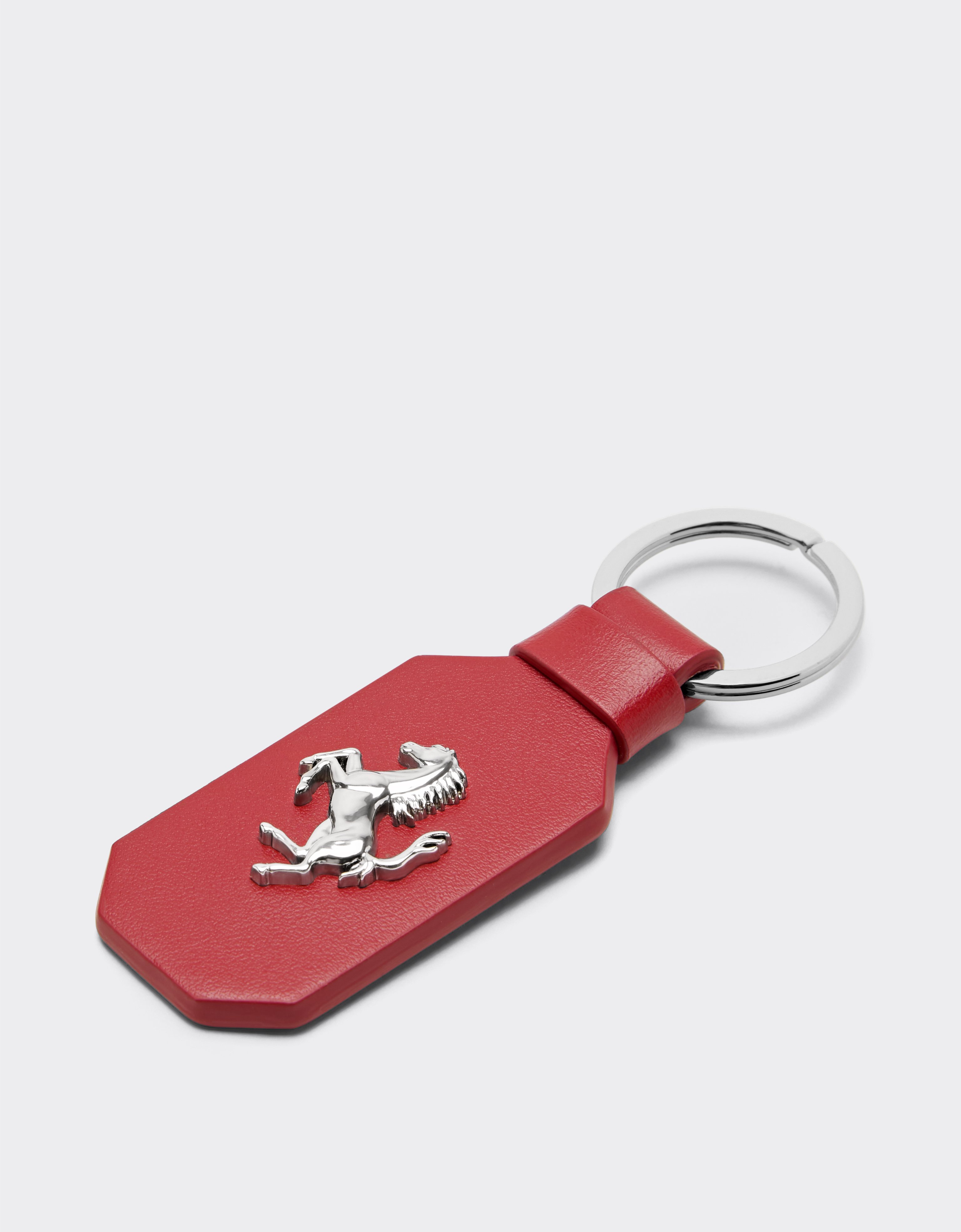  Ferrari Leather Keyring With Prancing Horse - Male Keychains Maison Red Os 