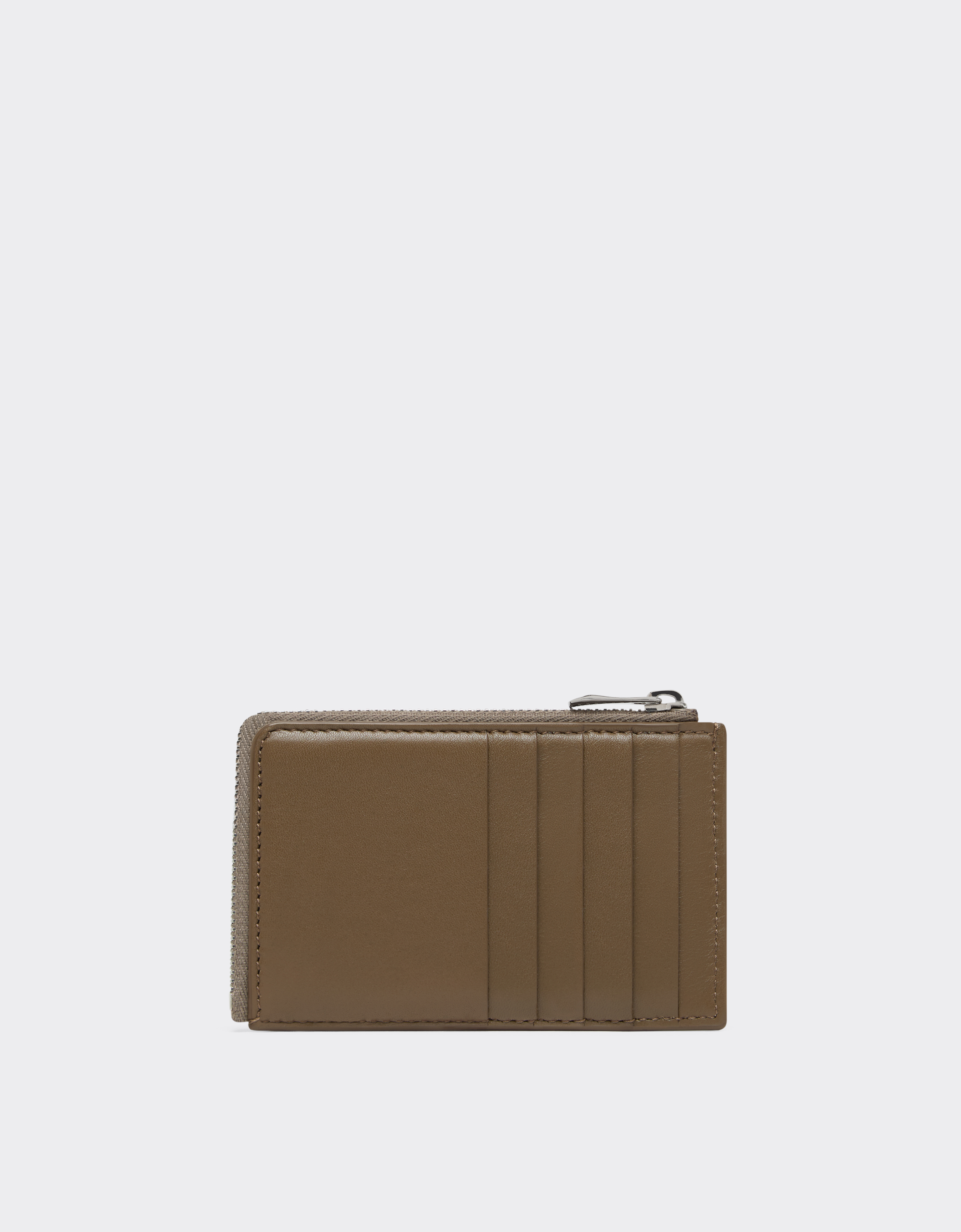  Ferrari Kartenetui Aus Leder Mit Reißverschluss - Male  Khaki Green Os 