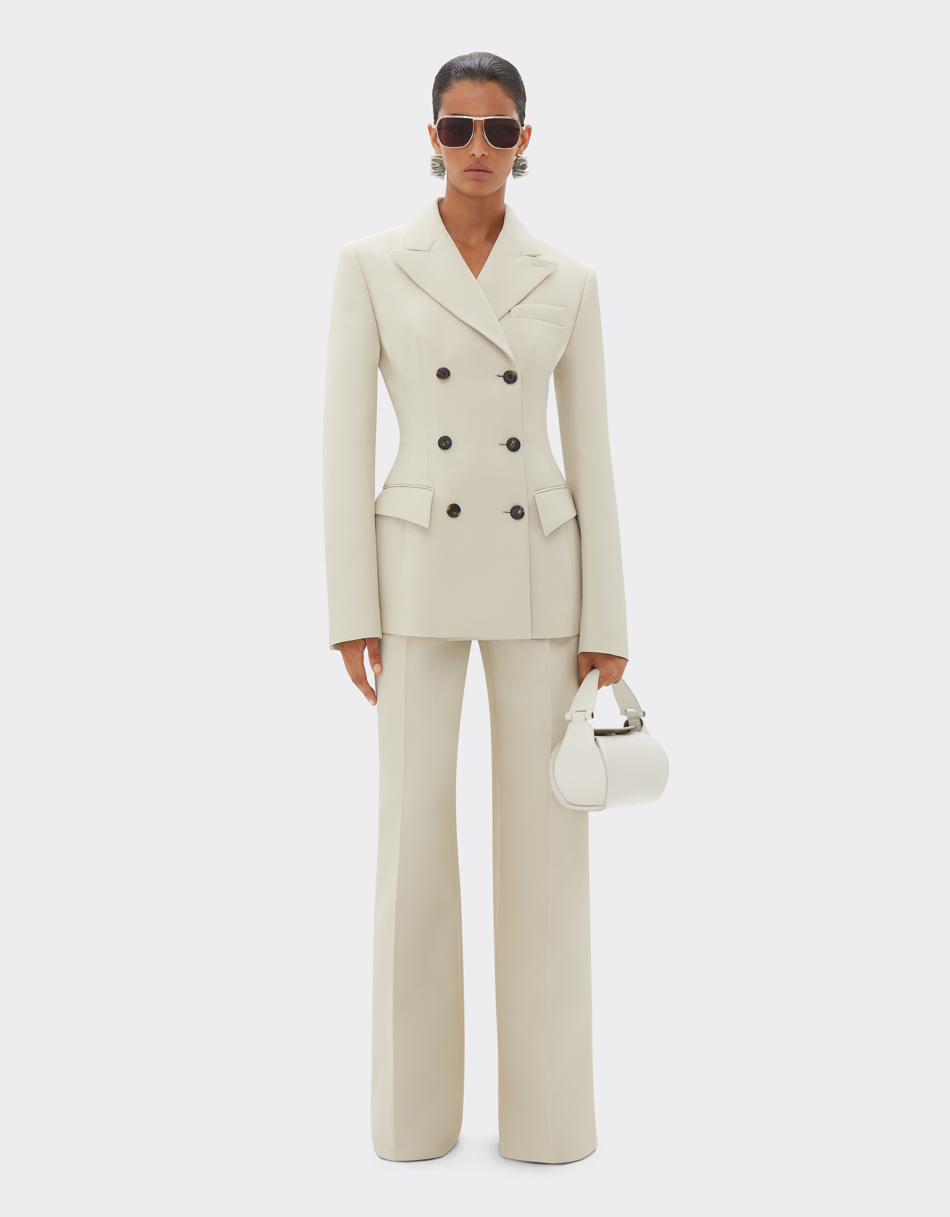 Ferrari Blazer In Two-tone Double-sided Tech Fabric In Ecru