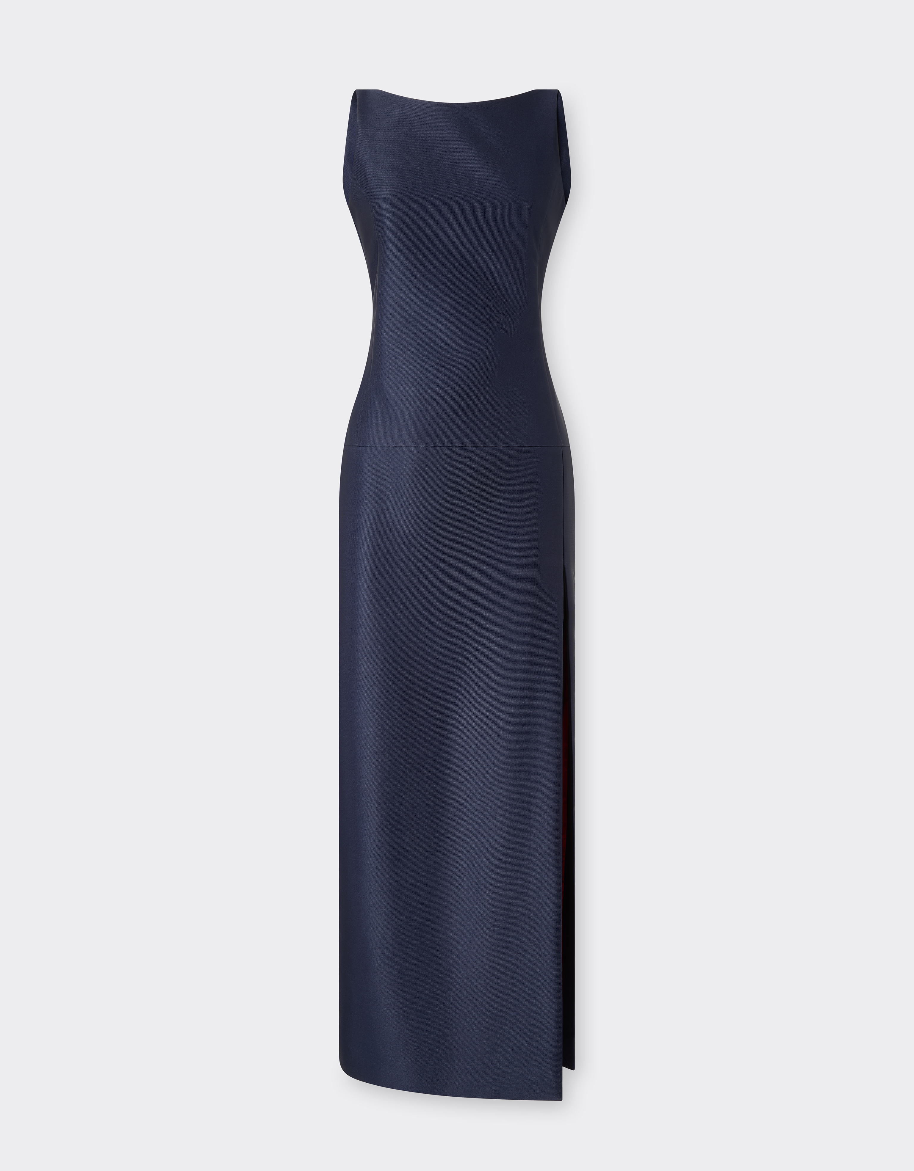 Ferrari Long Dress In Technical Gabardine In Blue