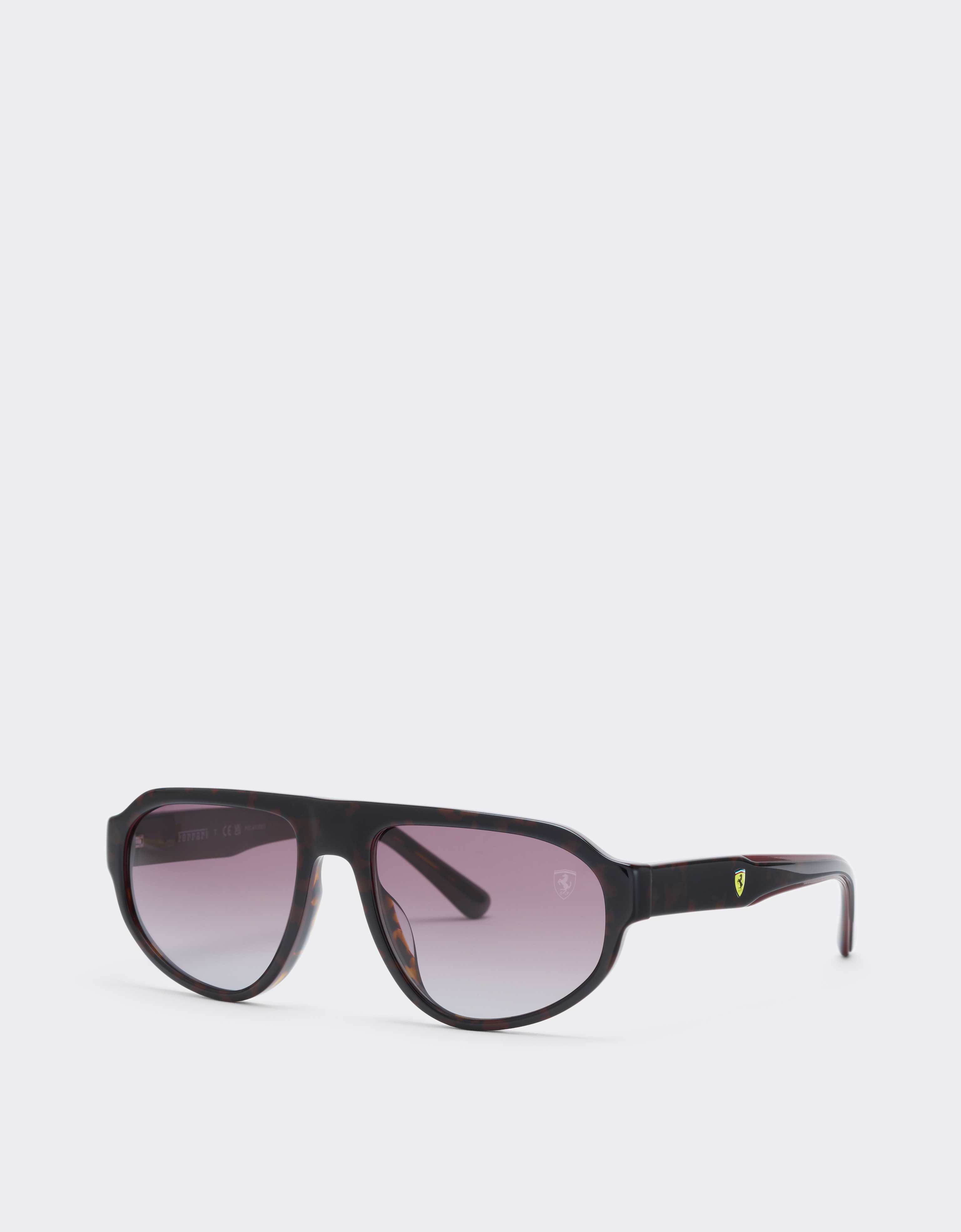 Ferrari Scuderia  0fz6027 Sunglasses In Havana And Burgundy Acetate With Gradient Red Lenses. In Black