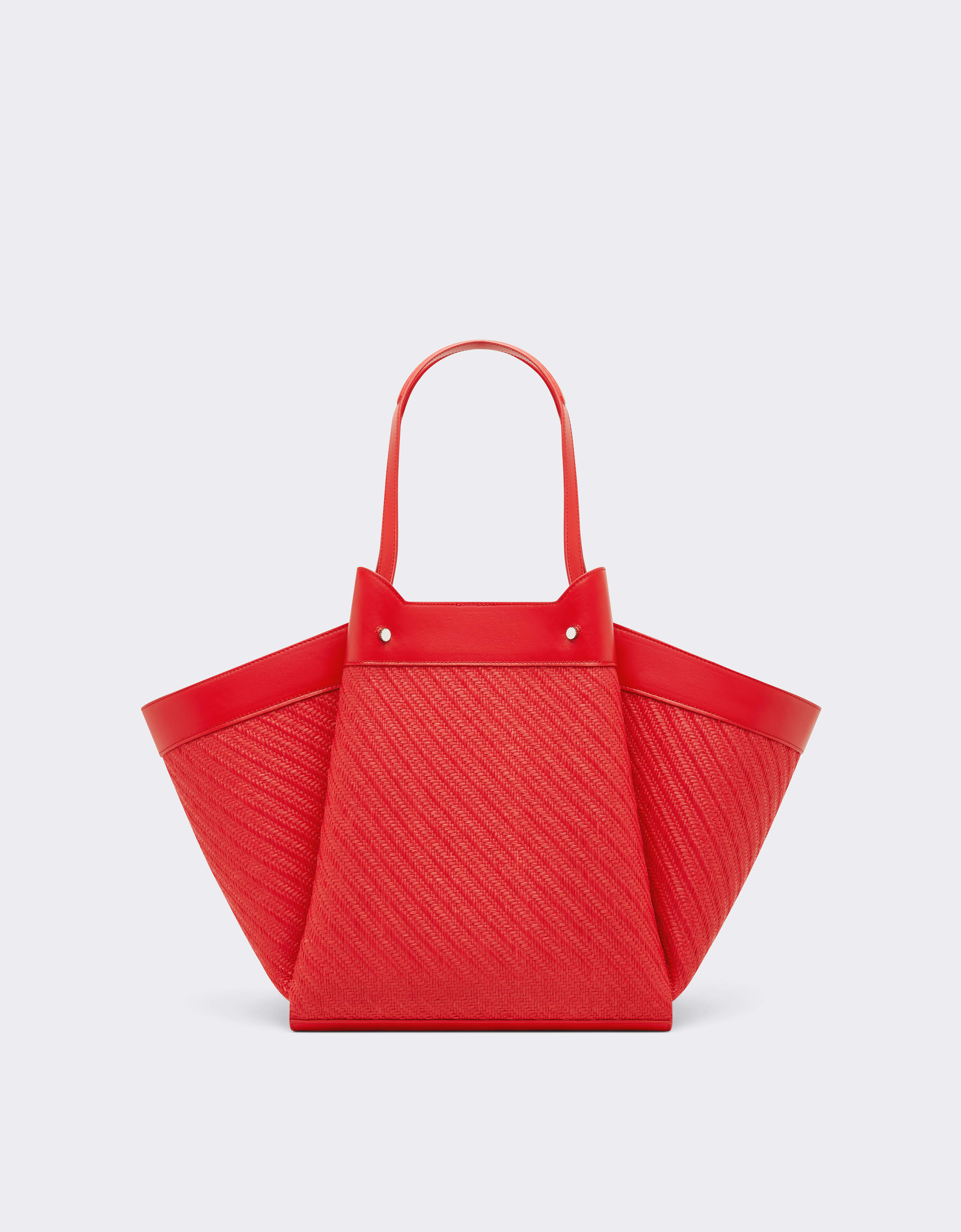 Ferrari Raffia And Leather Tote Bag