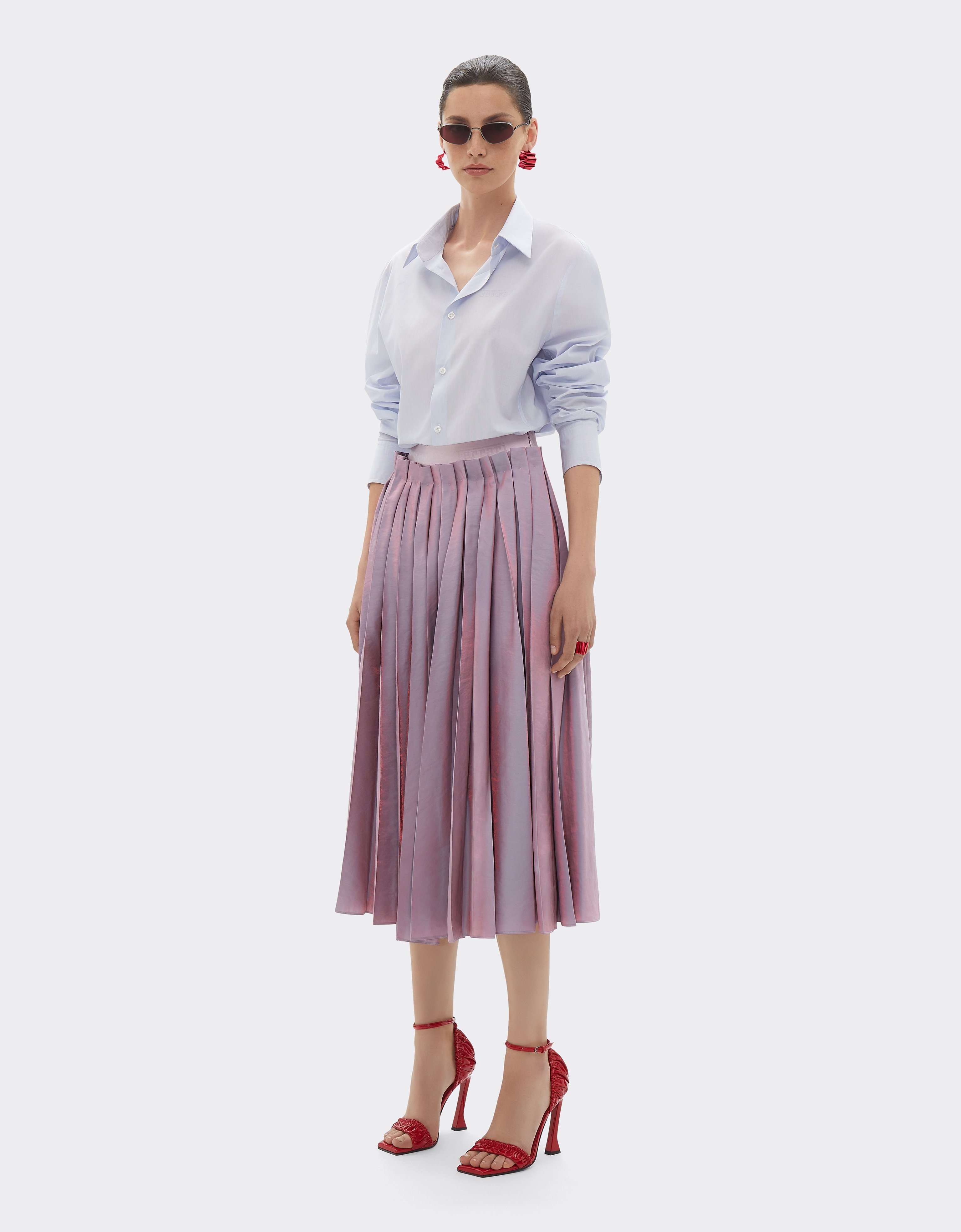 Ferrari Long Skirt In Iridescent Nylon Twill
