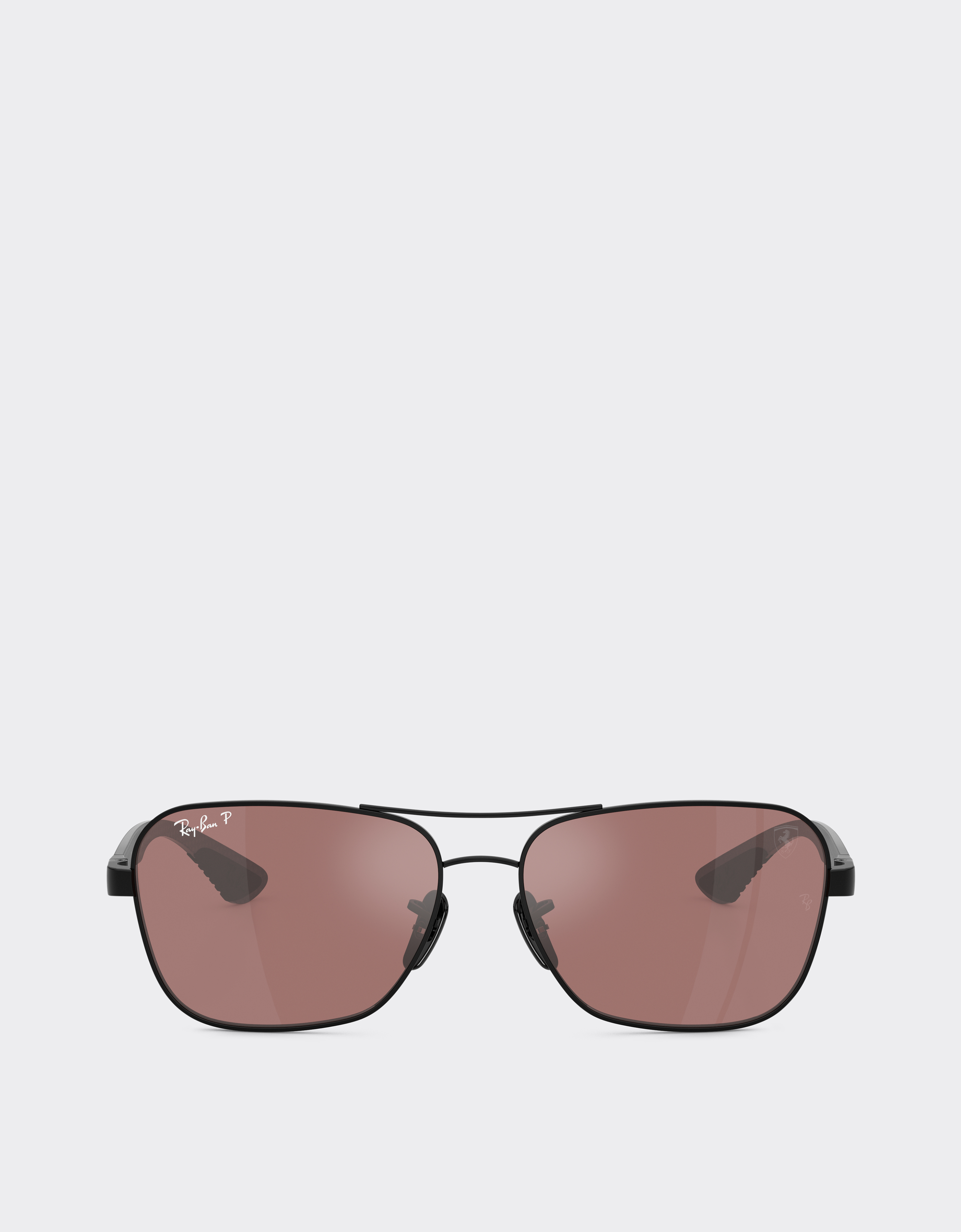 Ferrari Ray-ban For Scuderia Rb8336m In Black Metal And Dark Carbon Fibre With Polarised Sil