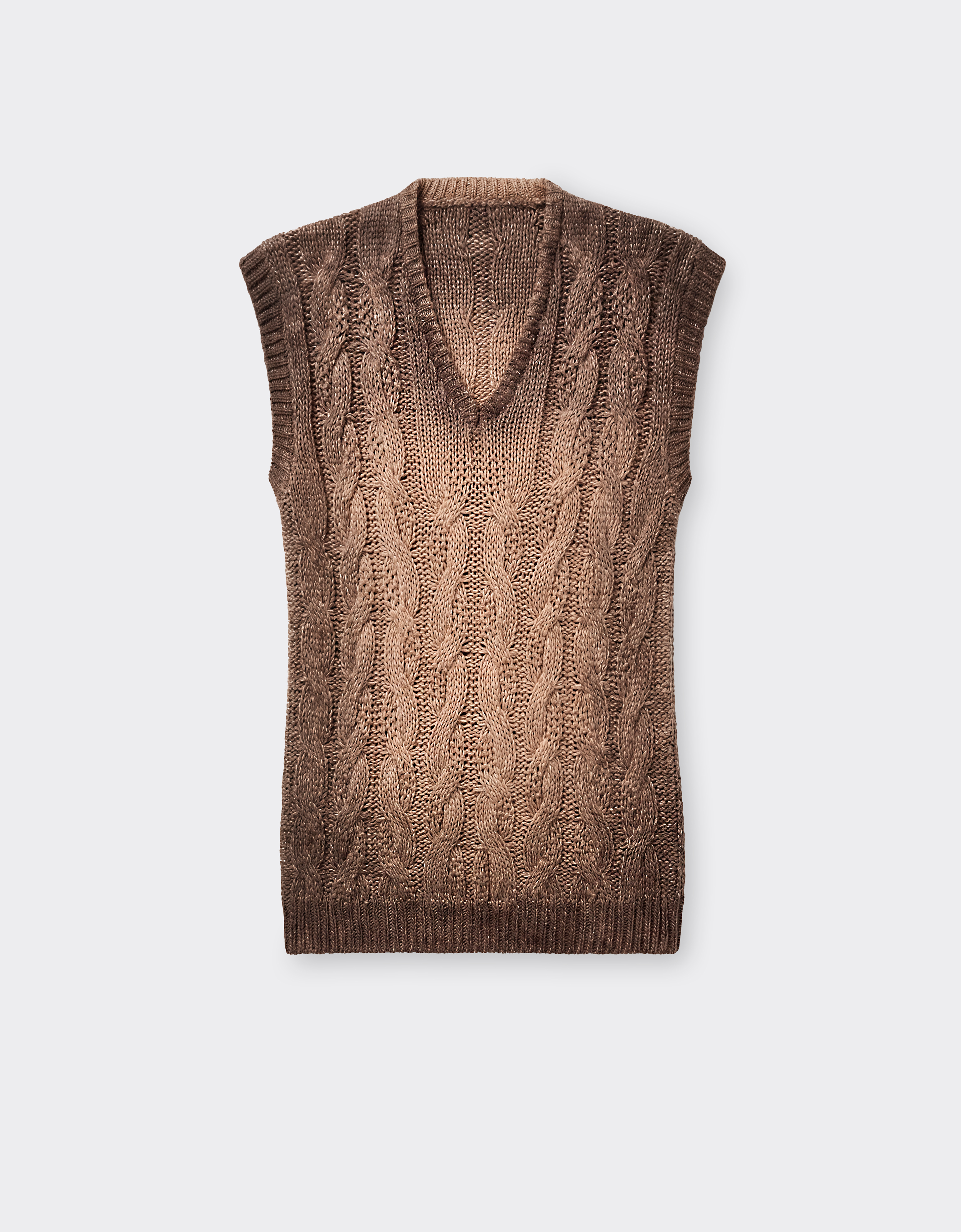 Ferrari Women's Marrone Scuro Linen And Cashmere Vest - Jumpers & Knitwear 42
