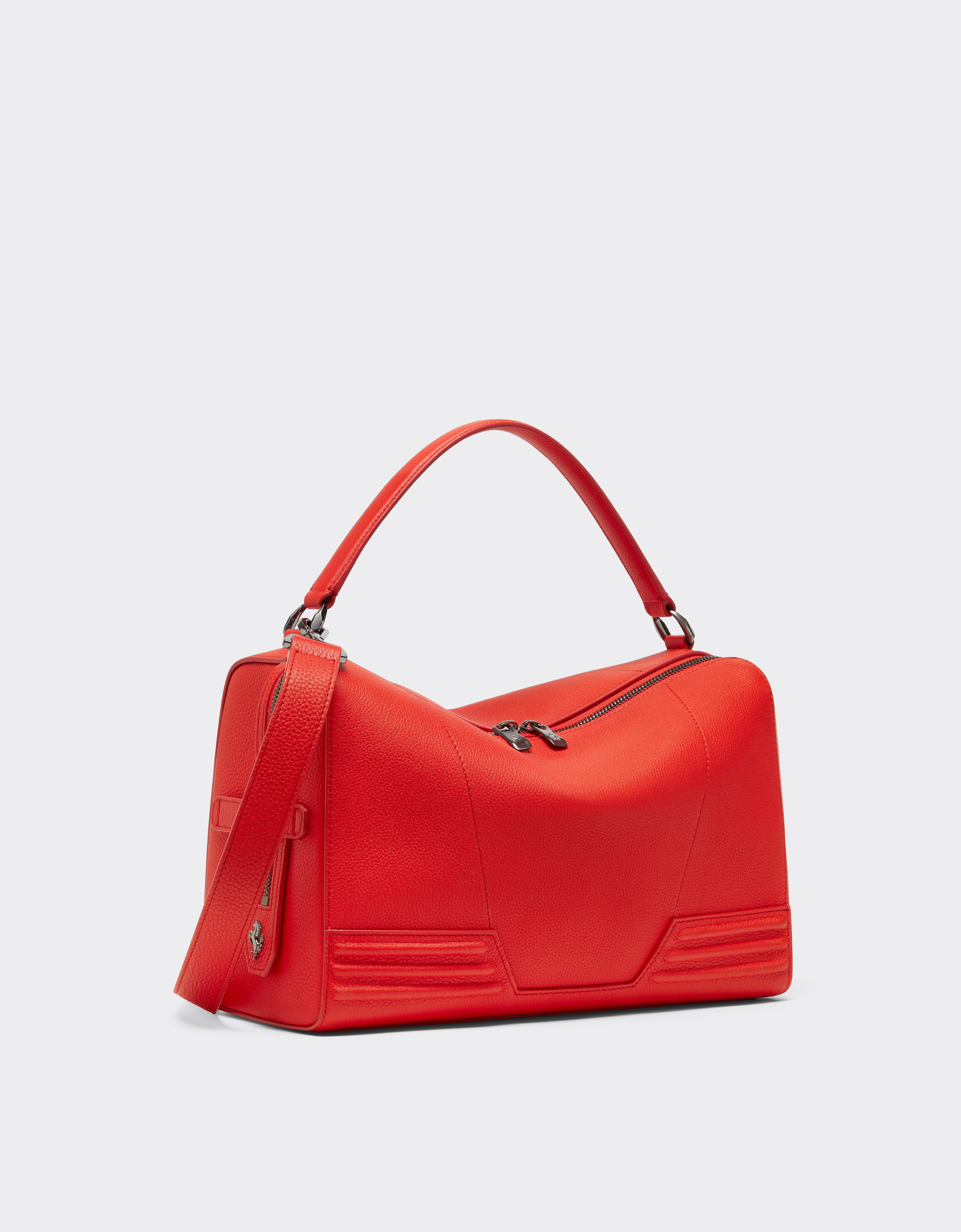 Ferrari Ferrari Gt Soft Mini Shoulder Bag In Tumbled Leather -   Rosso Dino Os 