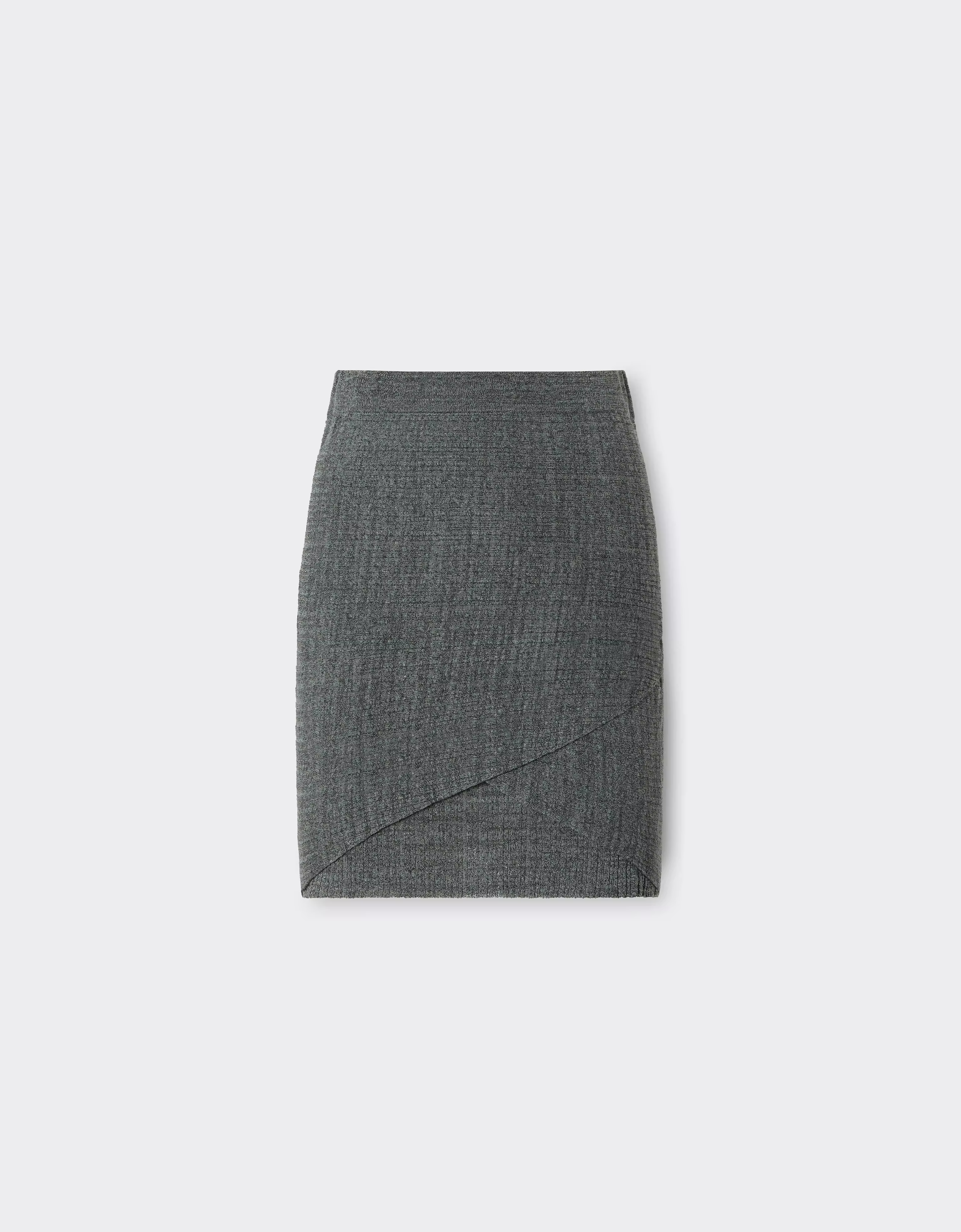 Ferrari Linen-blend Mini Skirt In Gray