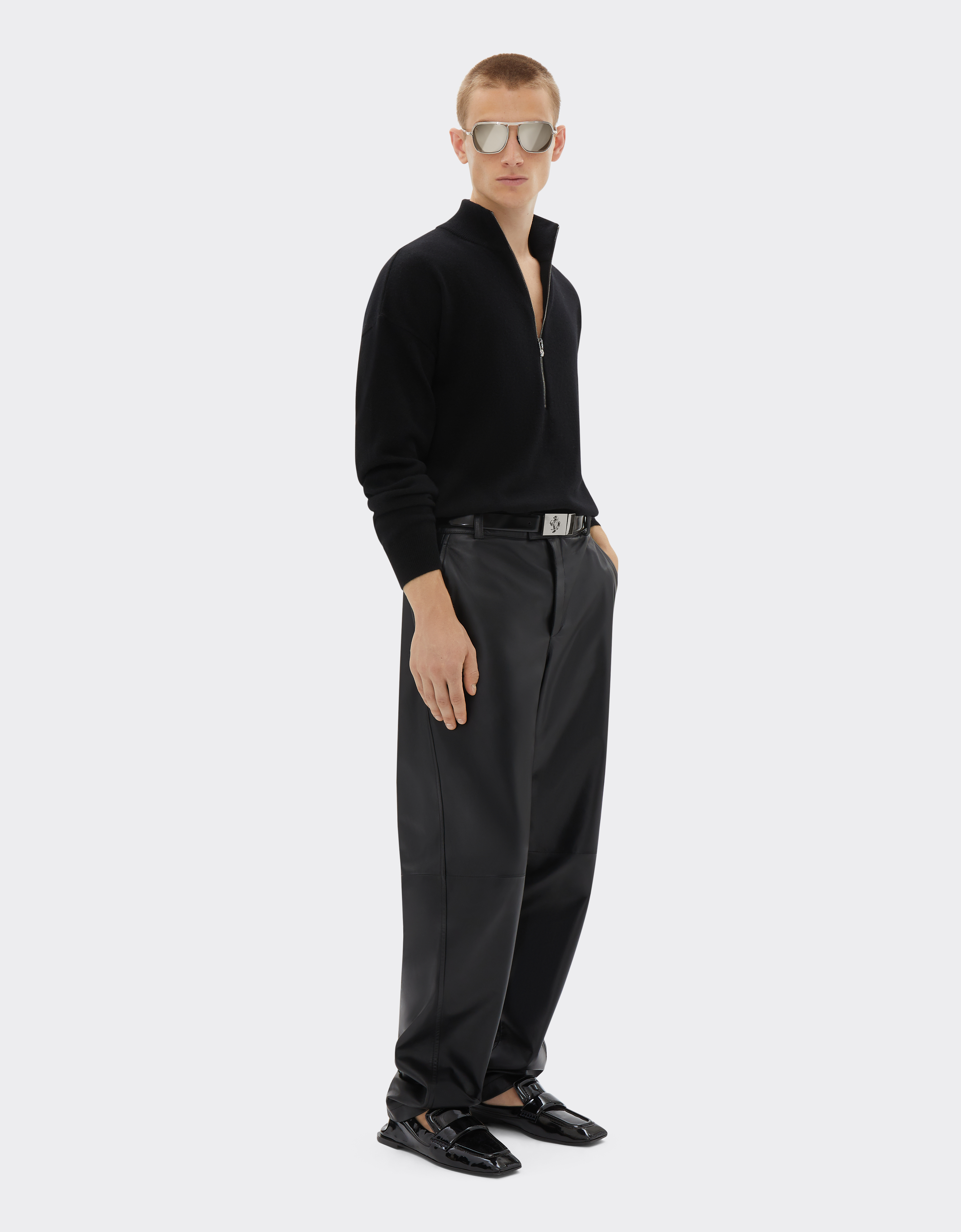 Ferrari Cashmere Sweater With Zip In Black