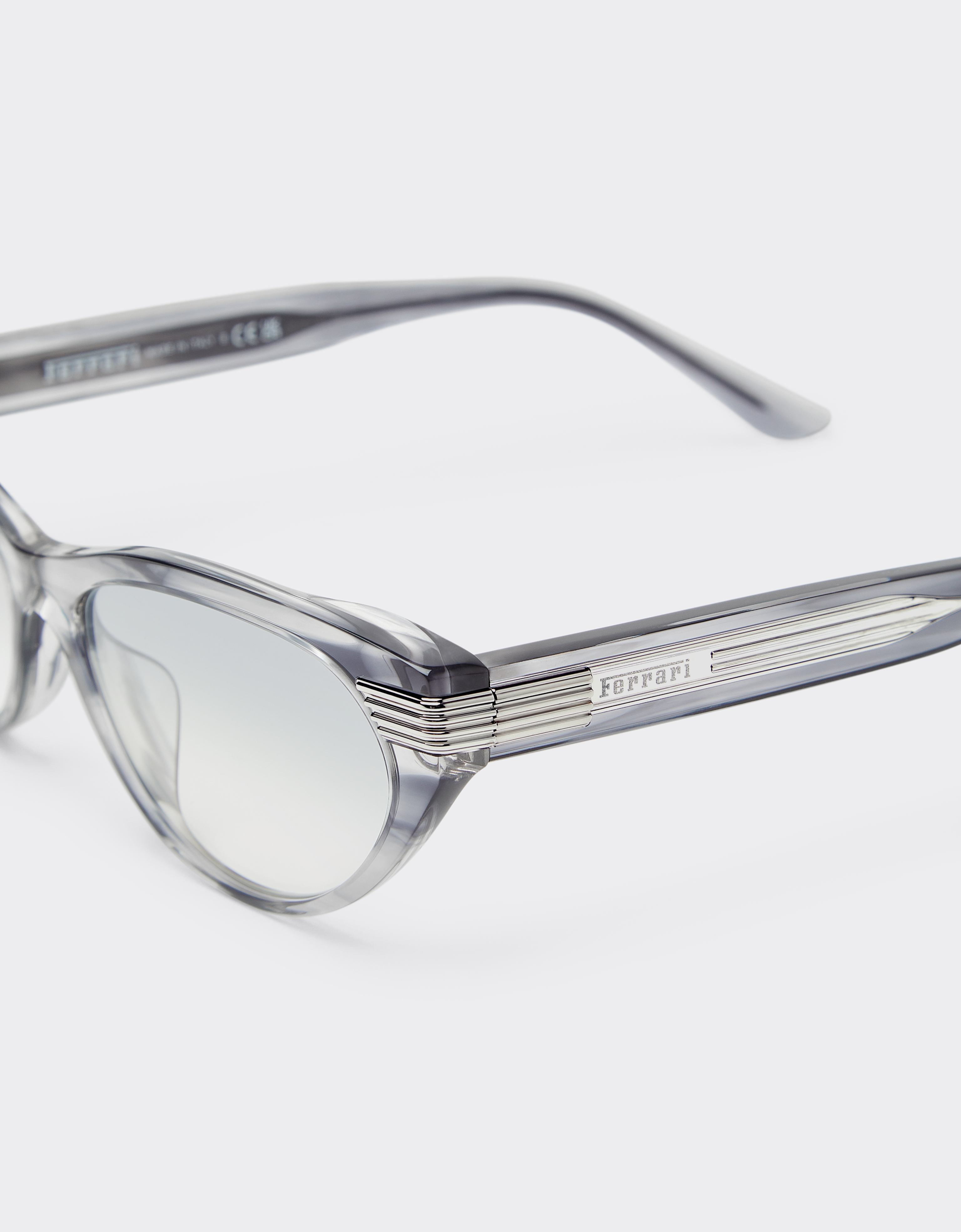 Ferrari Blue Stripedacetate Sunglasses With Gray Gradient Mirrored Lenses