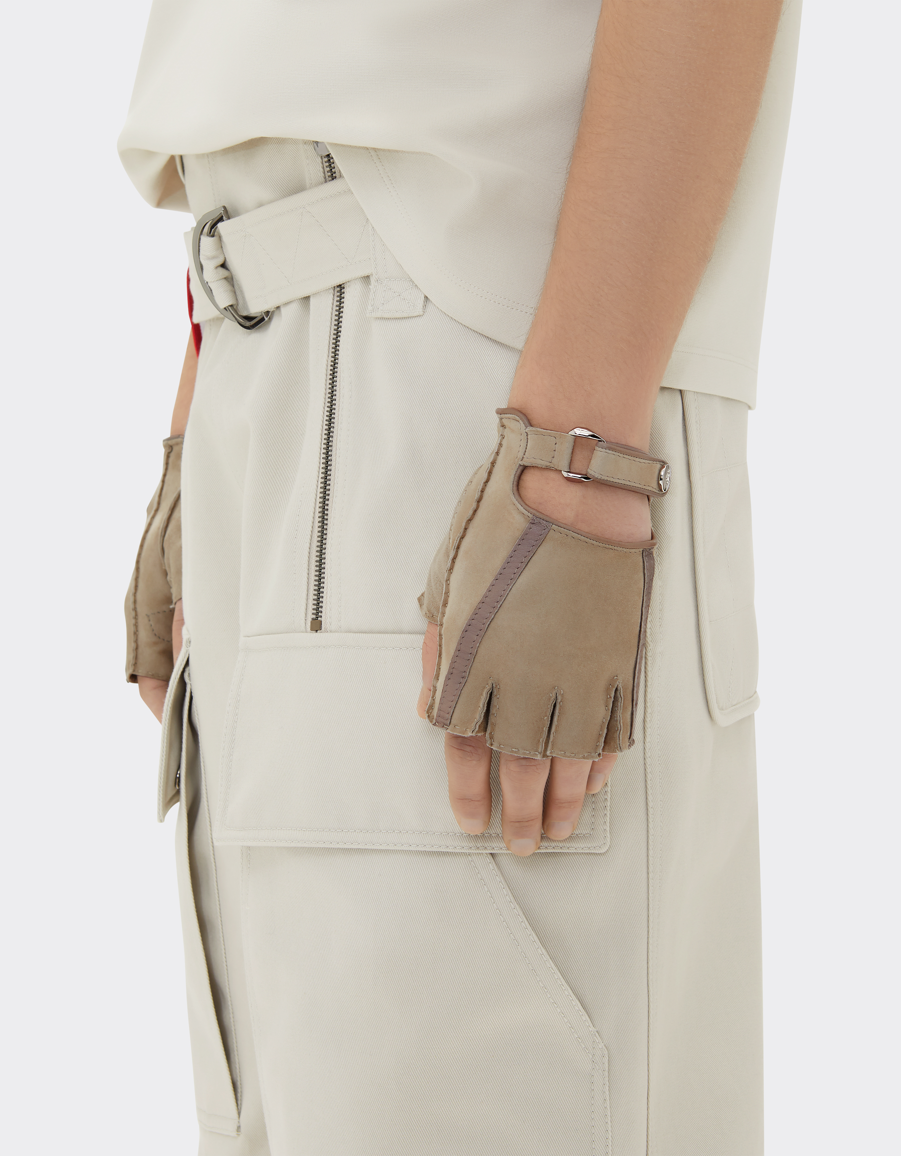 Ferrari X Charles Leclerc Suede Fingerless Driving Gloves
