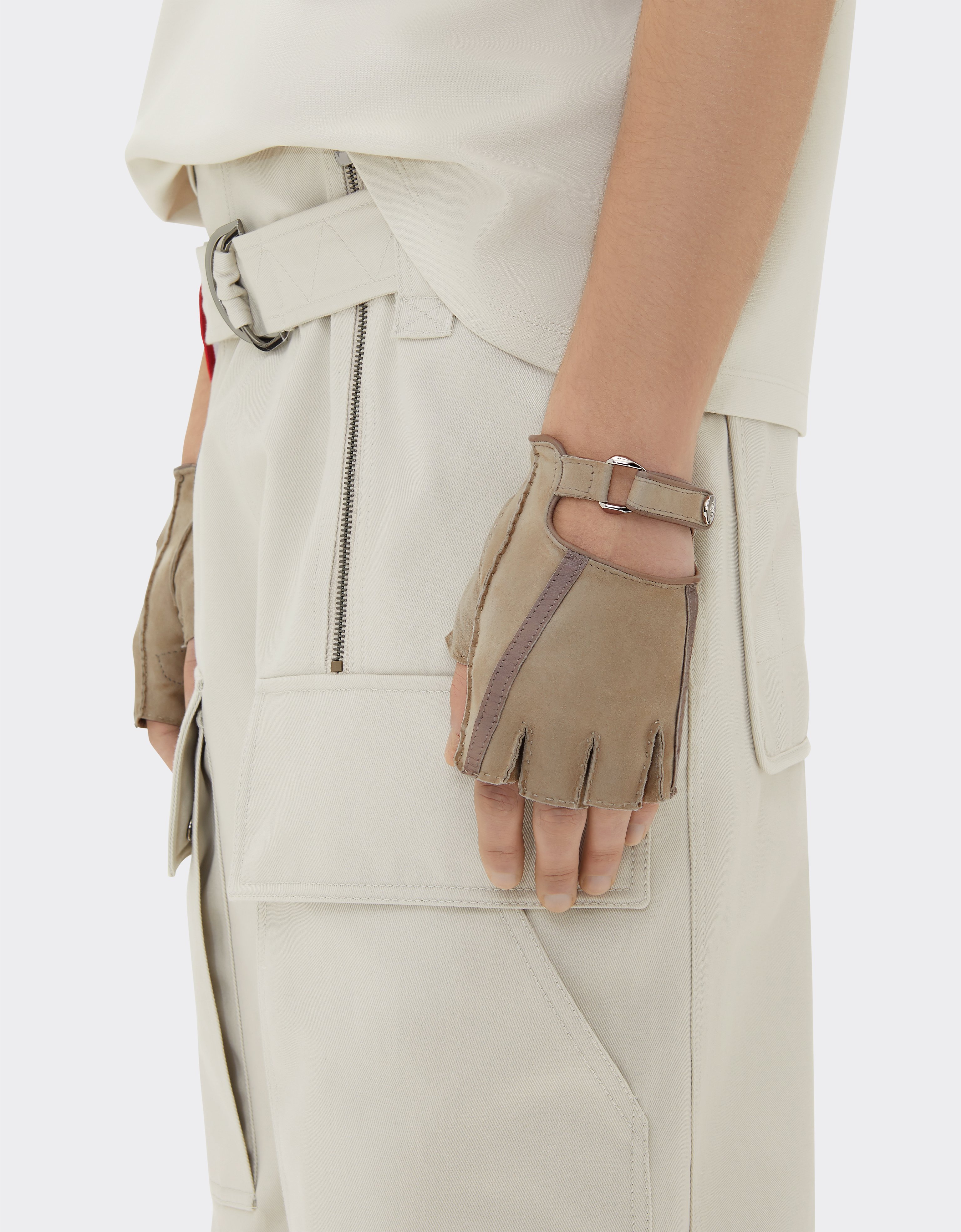Ferrari X Charles Leclerc Suede Fingerless Driving Gloves