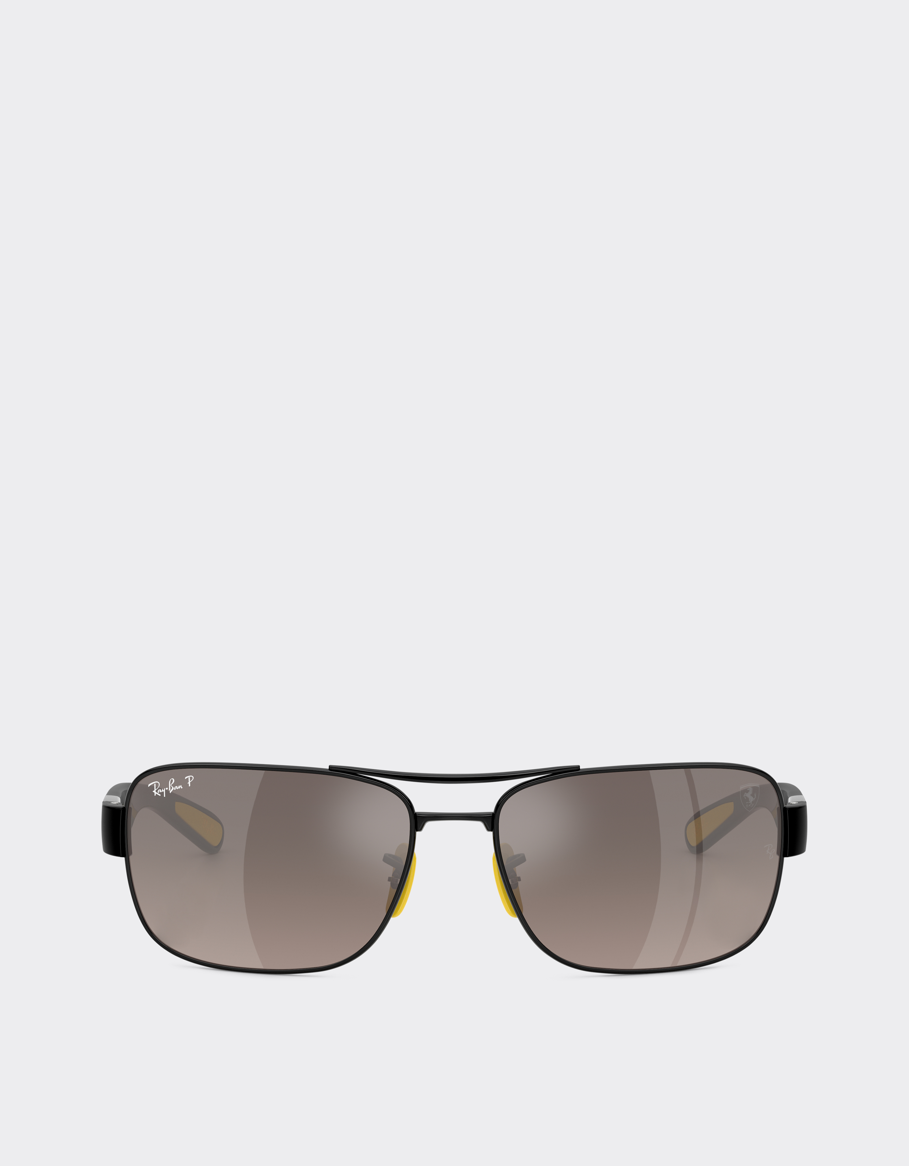 Ferrari Ray-ban For Scuderia  Rb3763m In Black Metal And Plastic With Polarised Mirror Gradie In Black