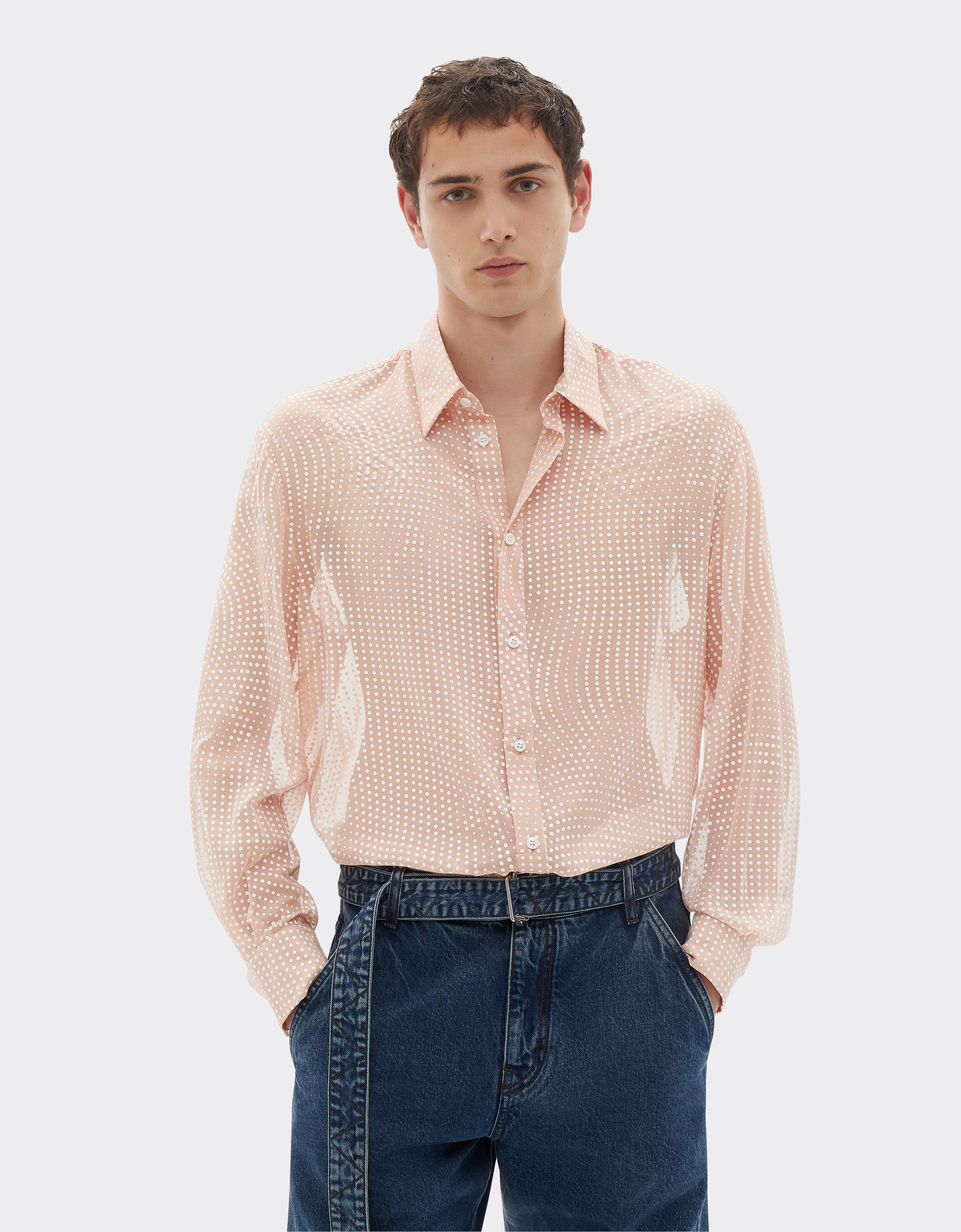Ferrari Silk Voile Shirt With Cavallino Dots Print