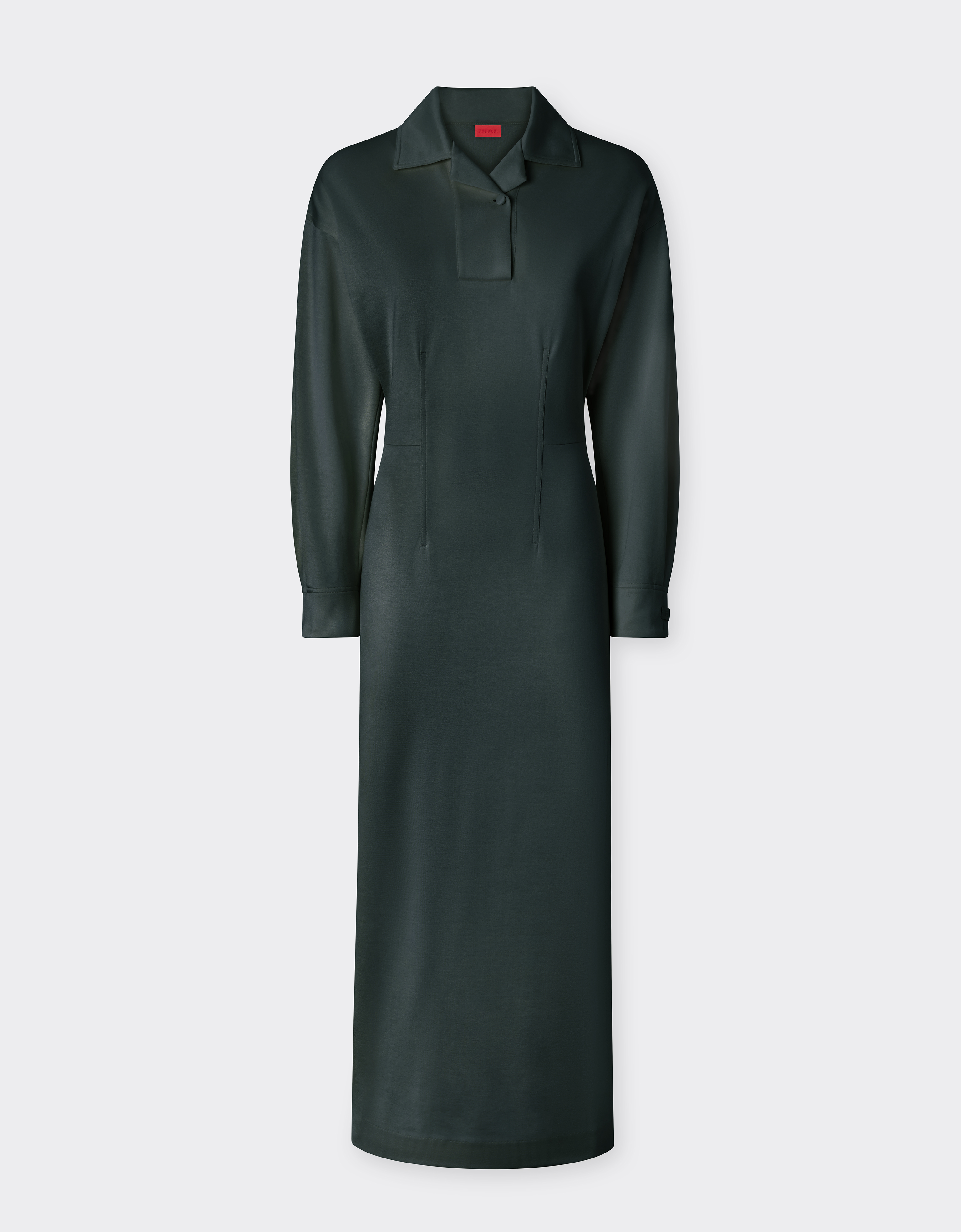 Ferrari Long-sleeved Jersey Polo Dress In Verde Mugello