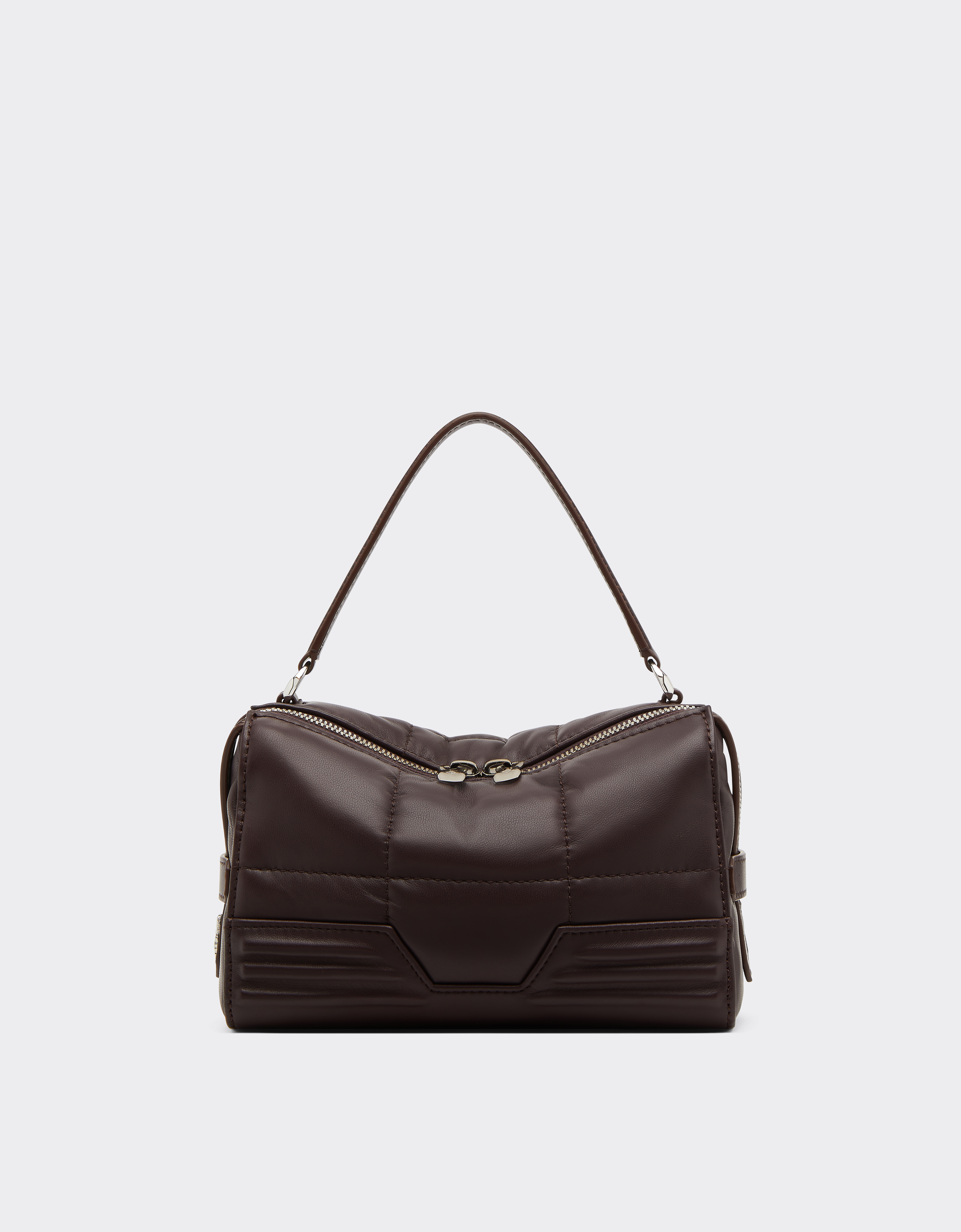 Ferrari Gt Soft Shoulder Bag In Quilted Leather In Brown