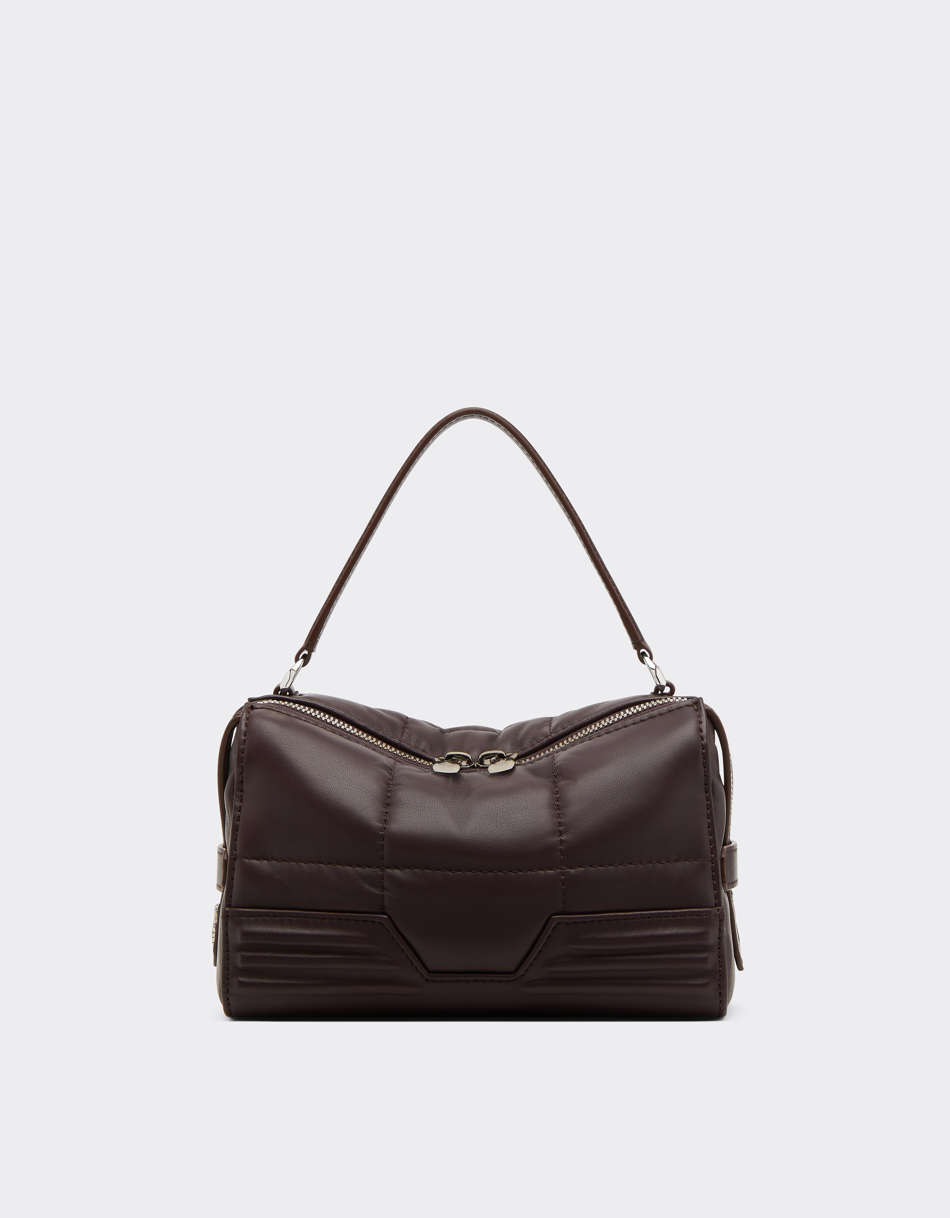 Ferrari Gt Soft Shoulder Bag In Quilted Leather In Brown