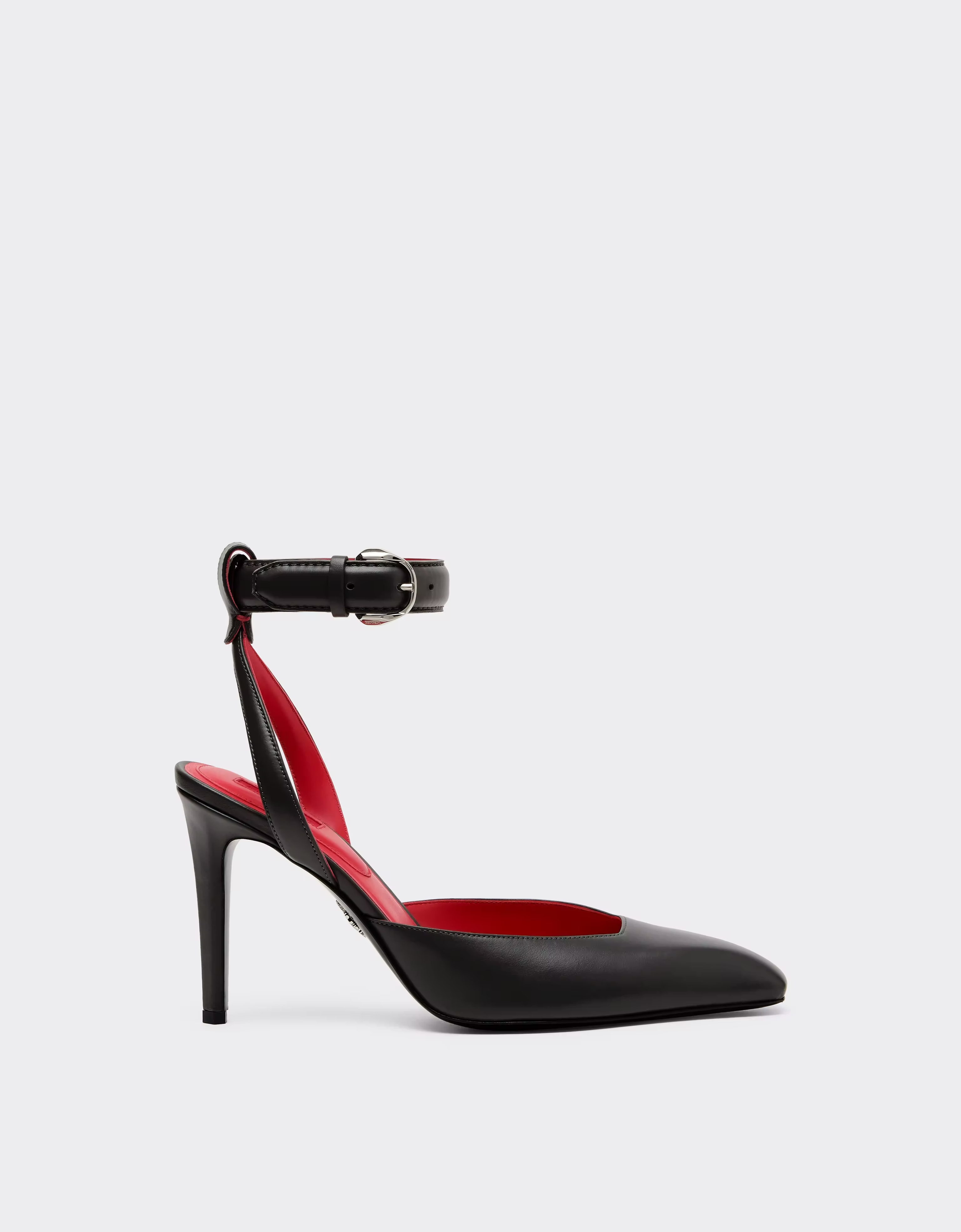 Ferrari Leather Heeled Sandal In Gray