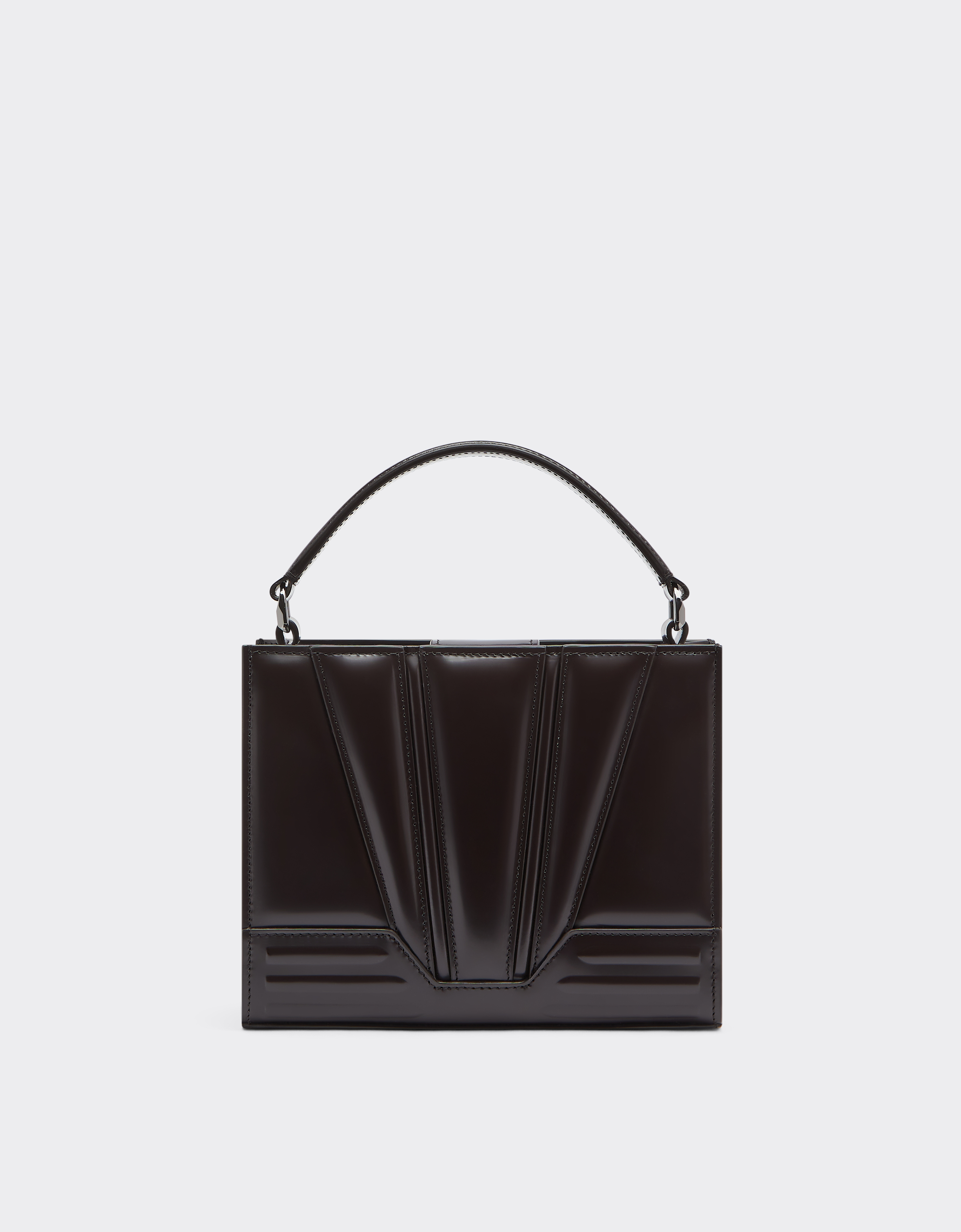 Ferrari Gt Micro Brushed Leather Tote Bag In Dark Brown