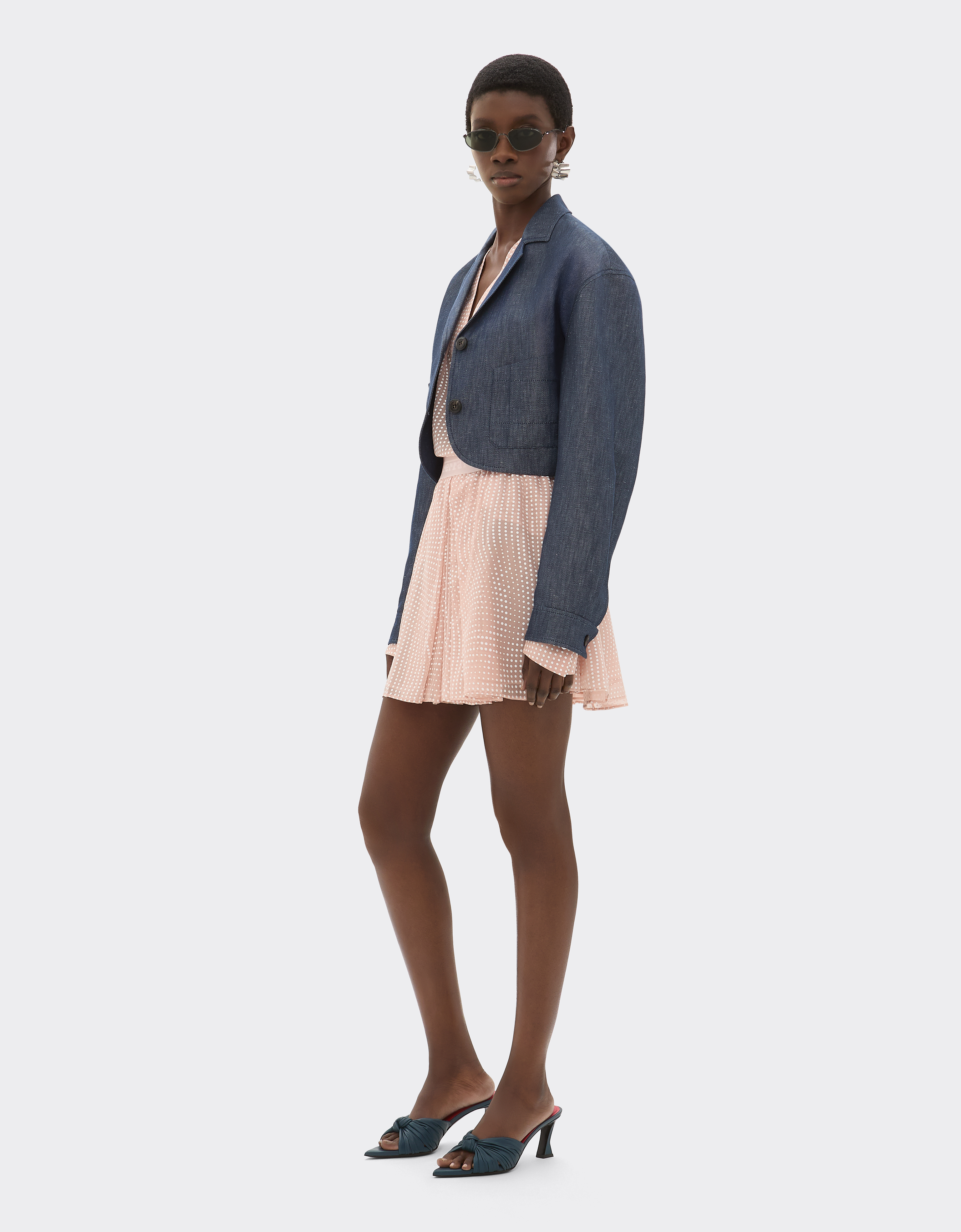 Ferrari Blazer In Denim Effect Tricotine