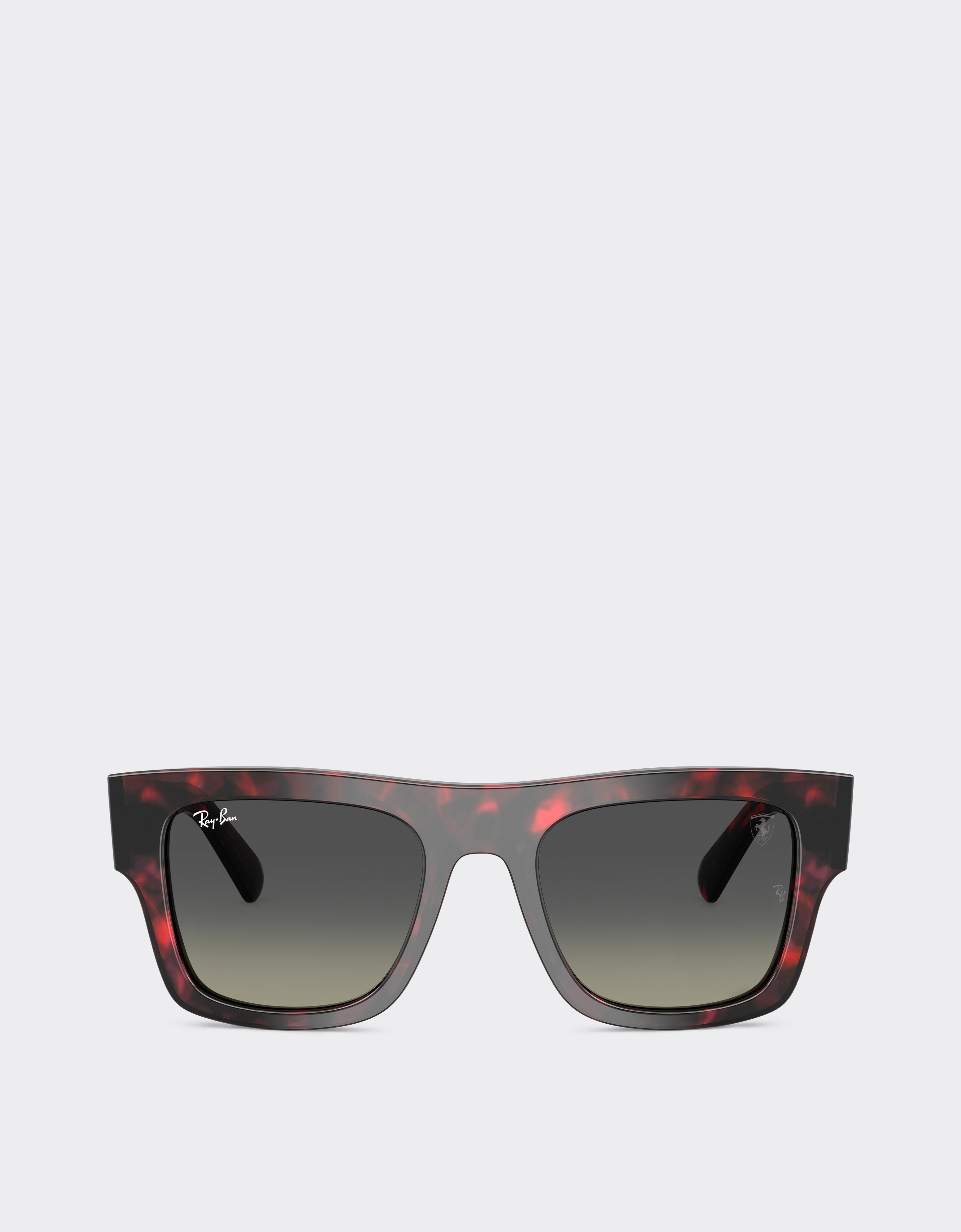 Ferrari Ray-ban For Scuderia Rb2217m In Havana Red Acetate With Gradient Grey Lenses In Racing Red