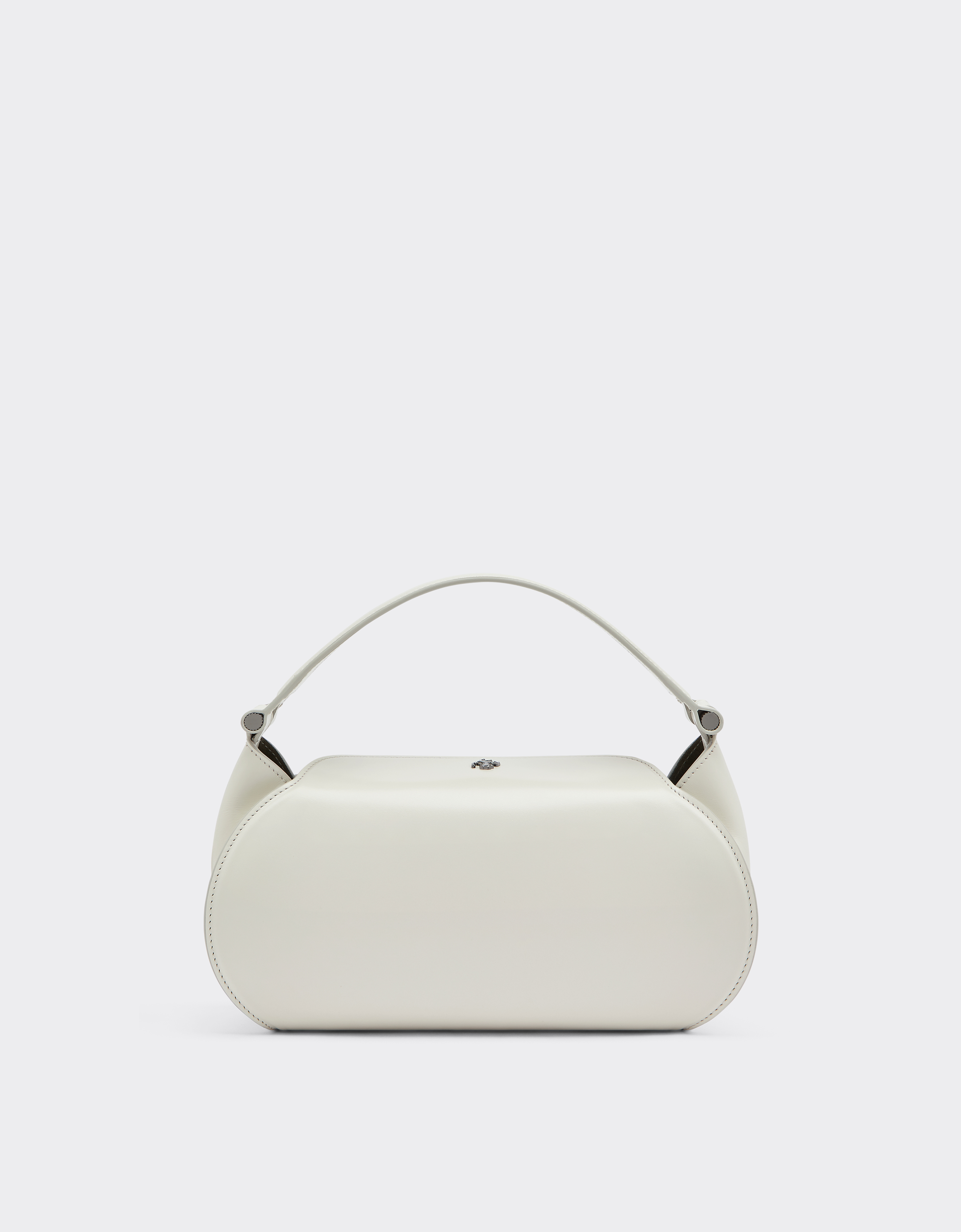 Ferrari Dino Leather Bag With Shoulder Strap In Ecru