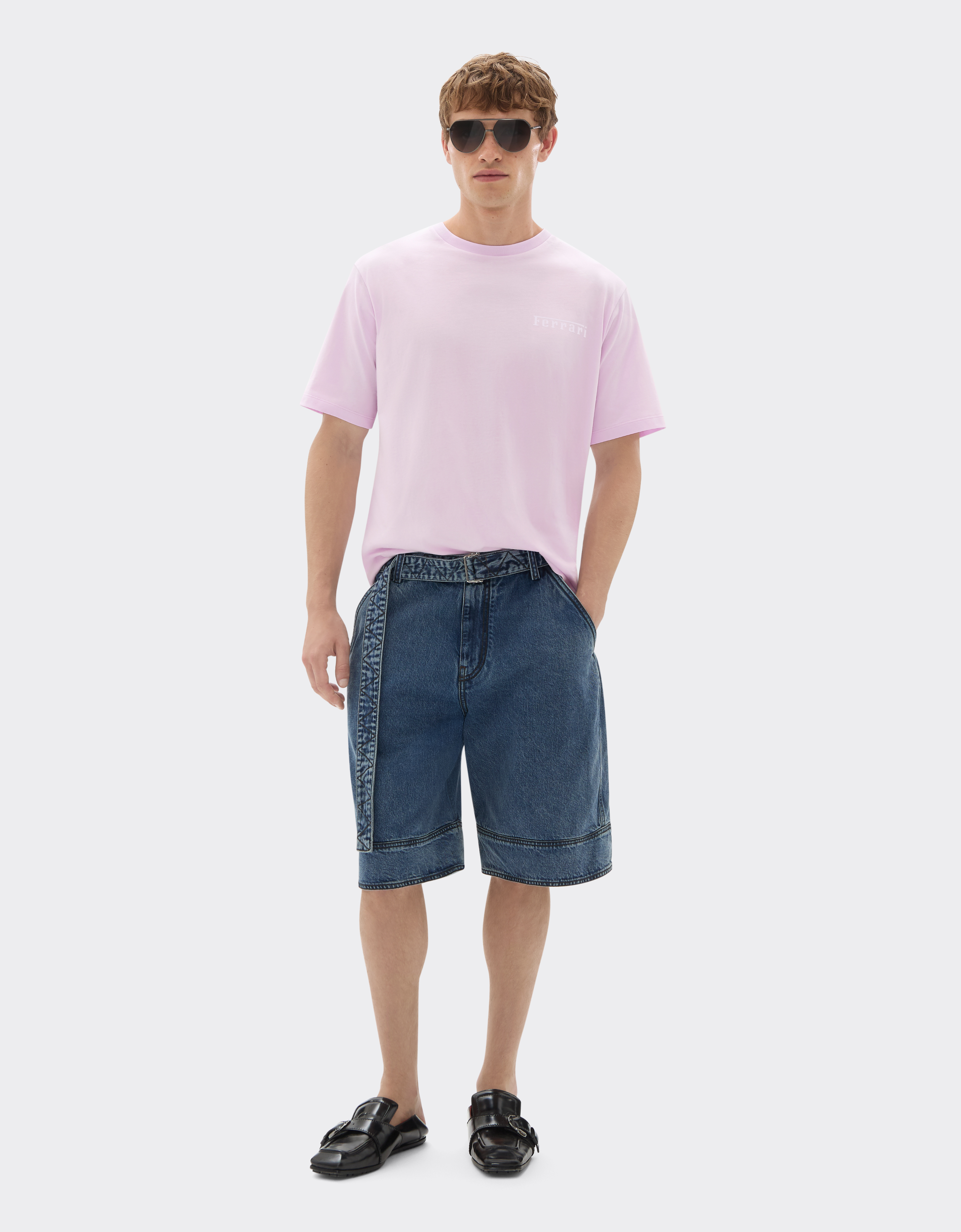 Ferrari Cotton T-shirt With  Logo In Purple