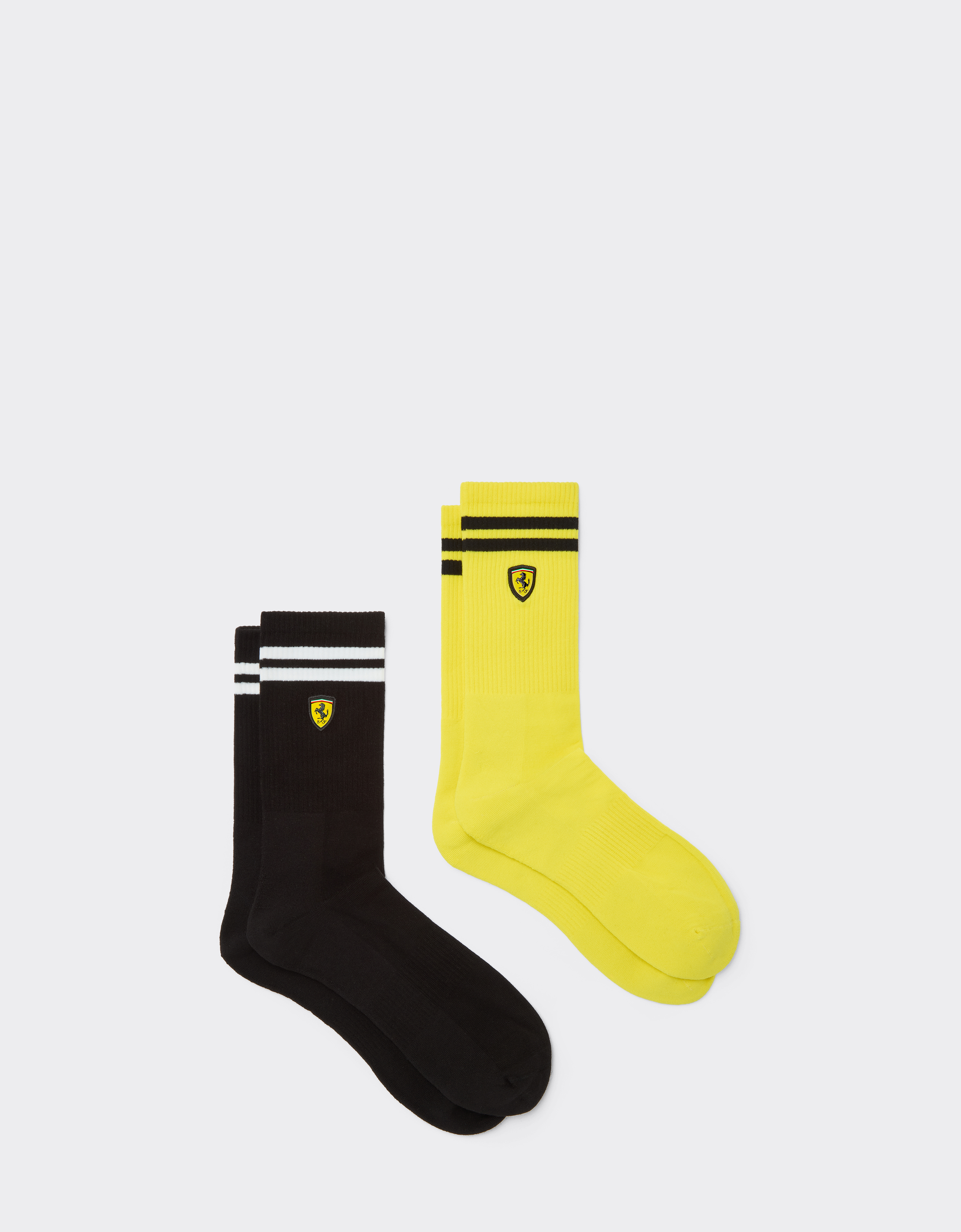 Ferrari Unisex Nero Terry Cloth Sock Set With Scudetto - 43-45