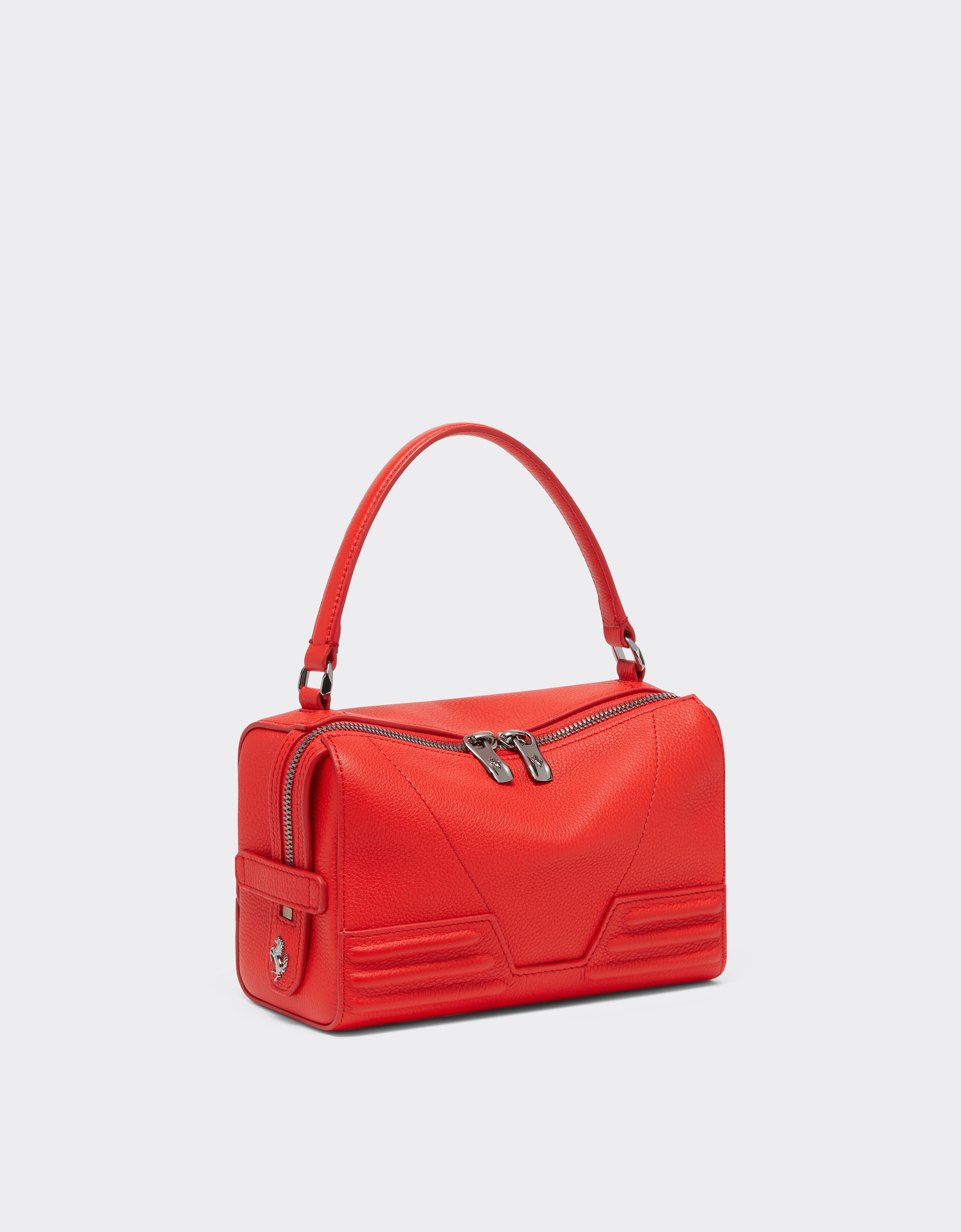 Ferrari Gt Soft Micro Bag In Tumbled Leather In Rosso Dino