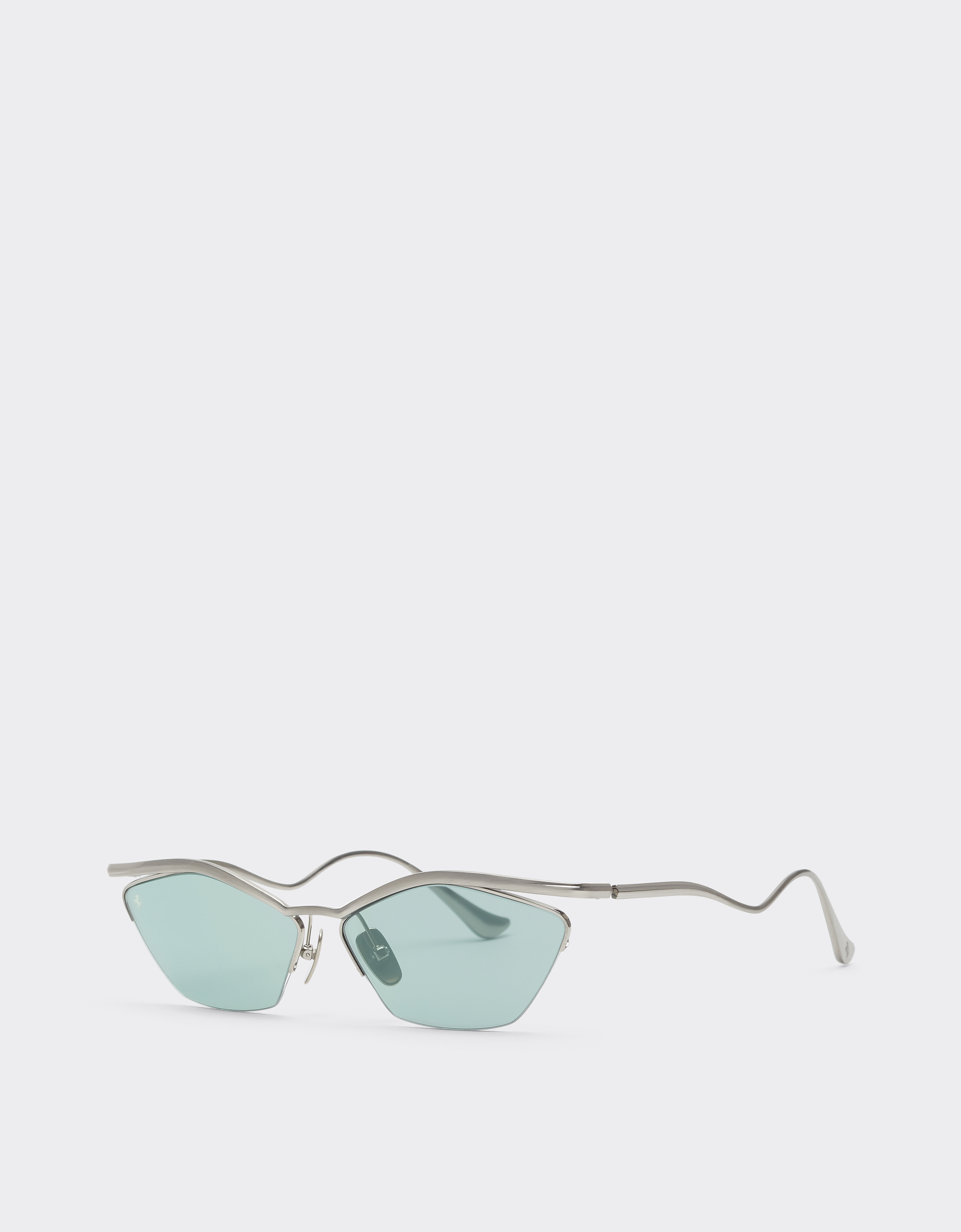  Ferrari Ferrari-sonnenbrille Aus Silberfarbenemtitan Mit Blauen Verspiegelten Gläsern - Female Sonnenbrillen Silver Os 