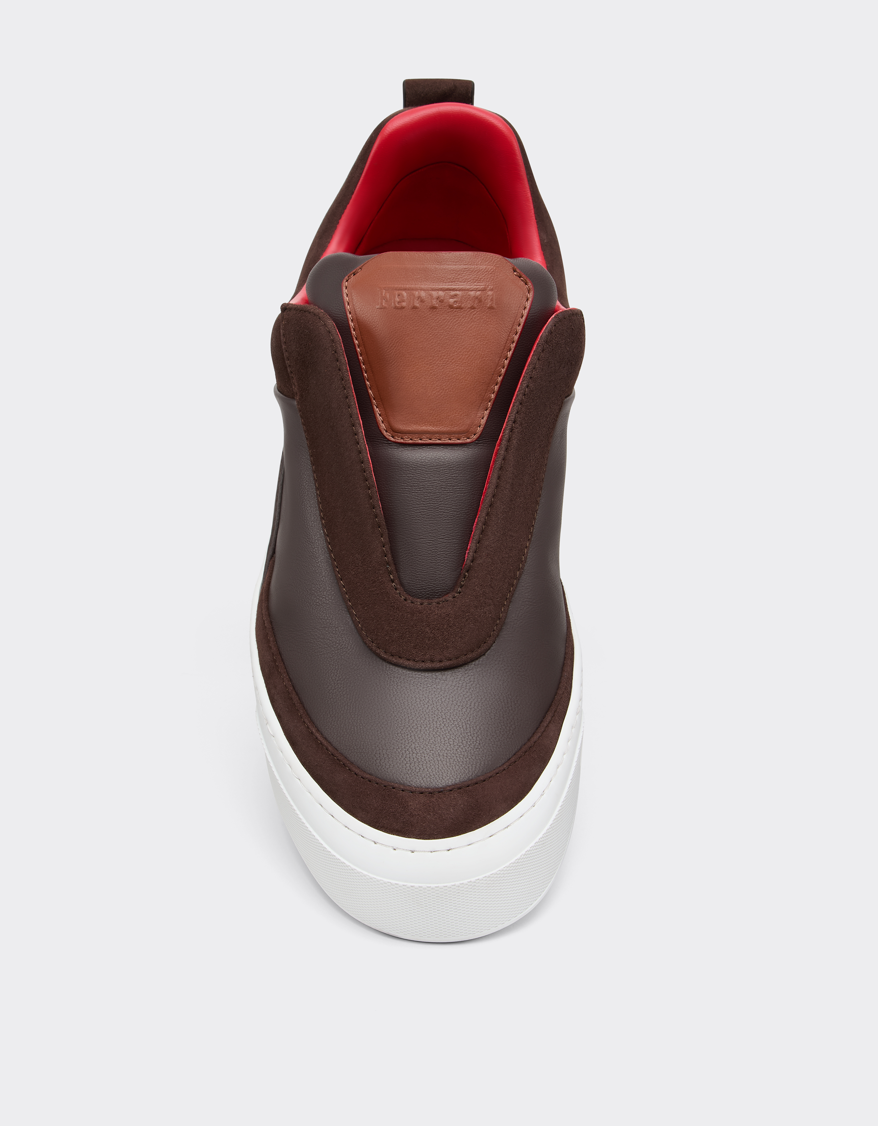  Ferrari Slip-on-trainer Aus Nappaleder Und Wildleder - Male Sneaker Espresso 40 