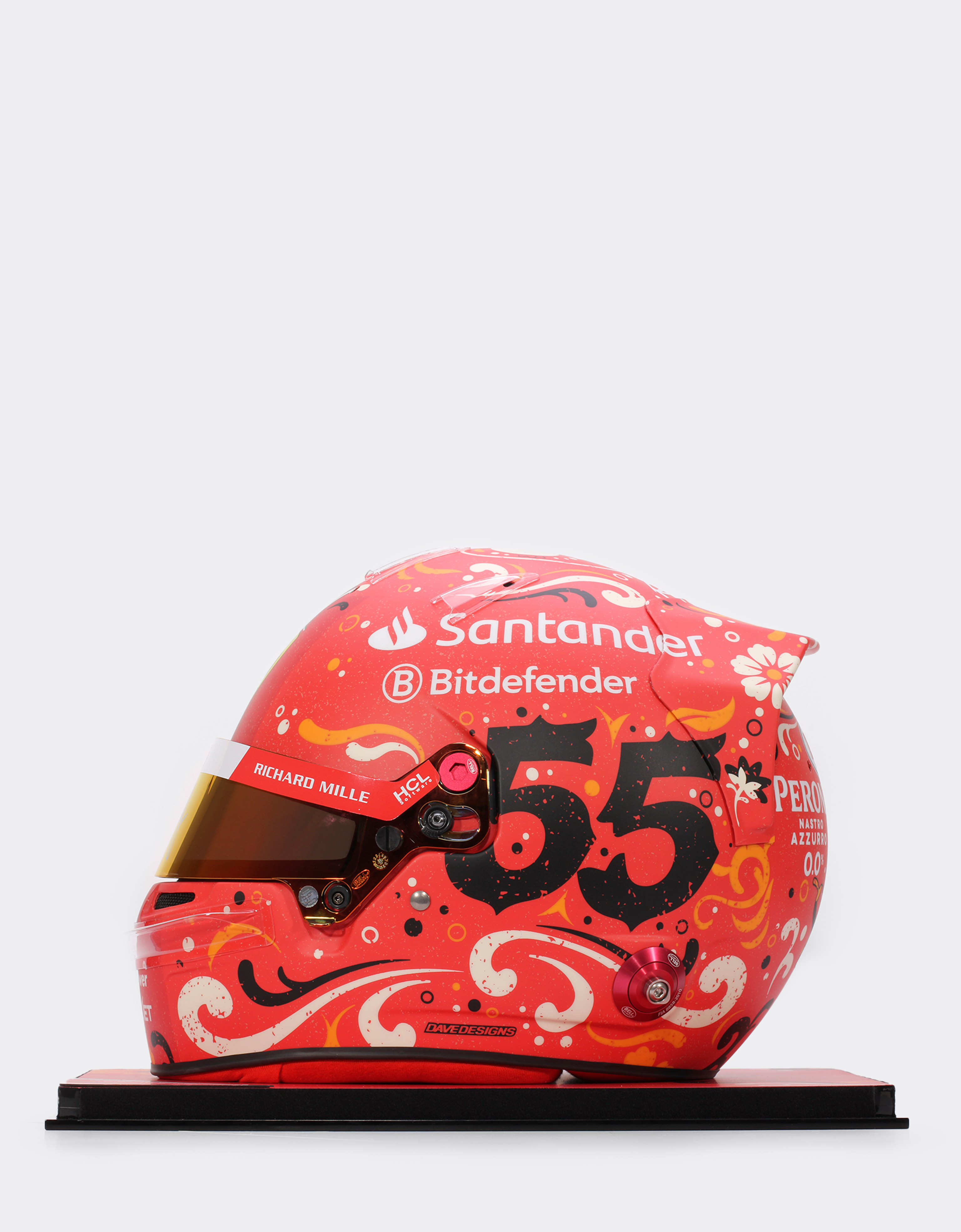  Ferrari Casco Con Firma Auténtica Carlos Sainz México Edición Especial 2024 A Escala 1:1 -  Cascos Rojo Carrera Os 