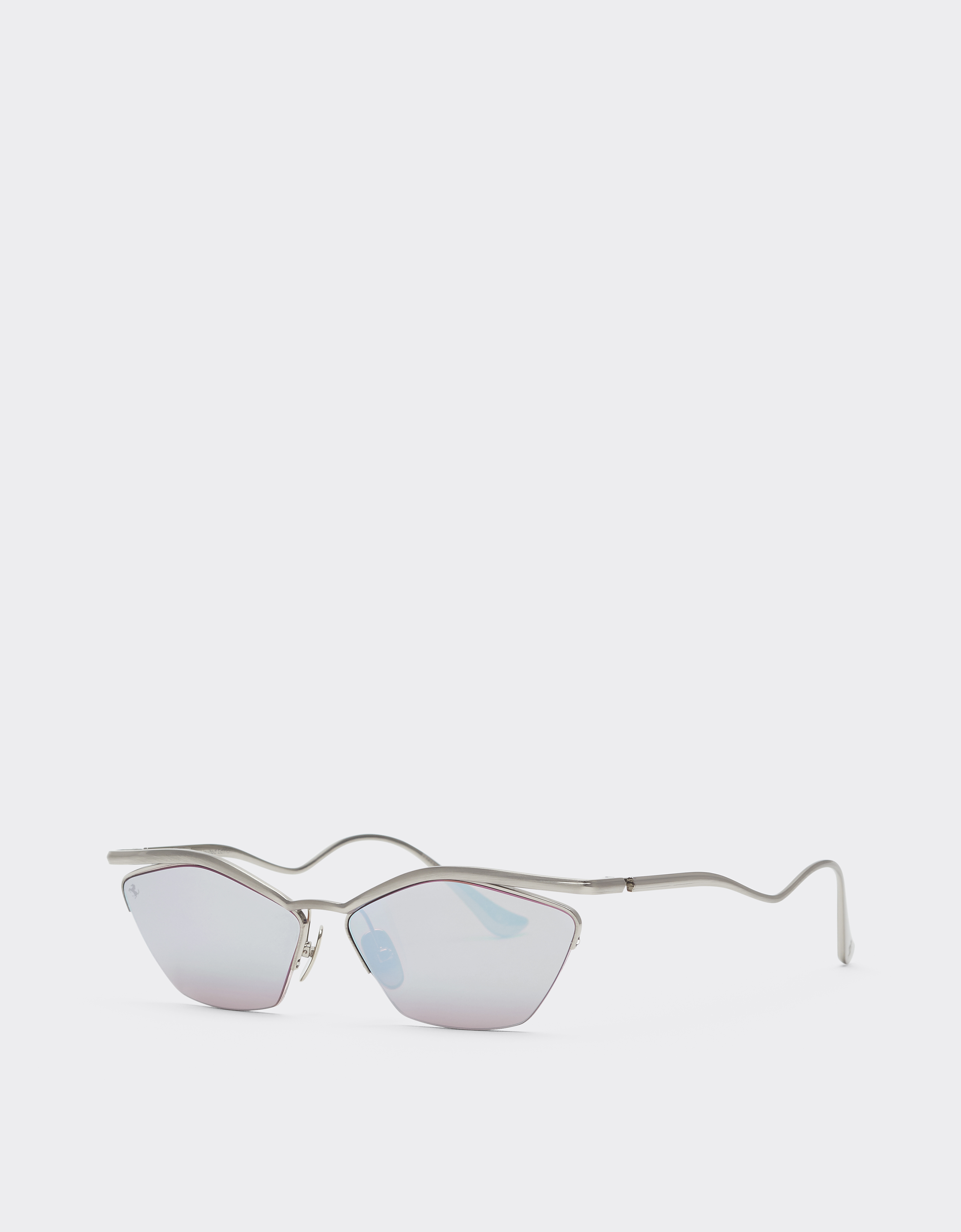 Ferrari Ferrari-sonnenbrille Aus Silberfarbenemtitan Mit Dunkelvioletten Spiegelgläsern - Female Sonnenbrillen Silver Os 