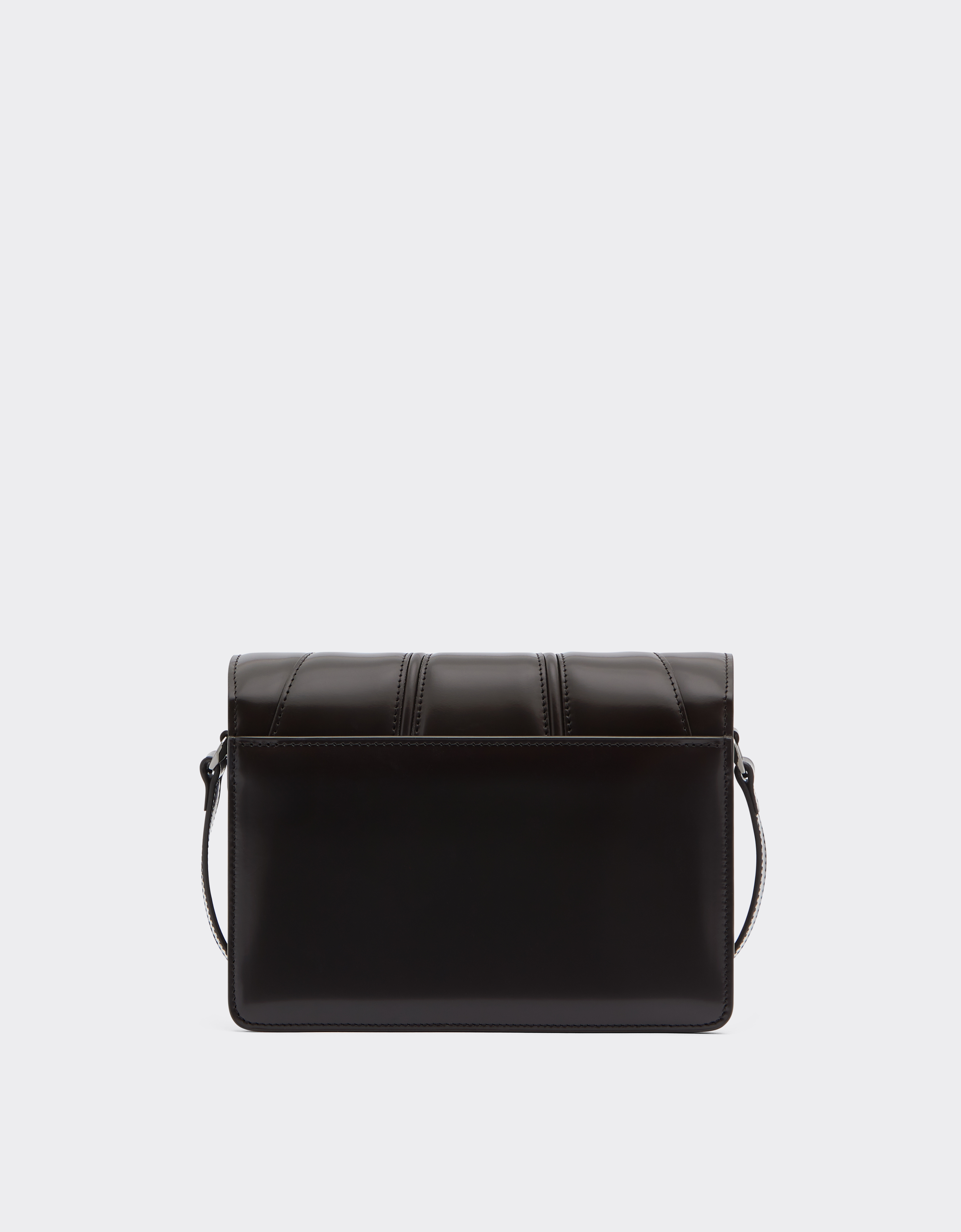 Ferrari Gt Crossbody Bag In Brushed Leather In Dark Brown
