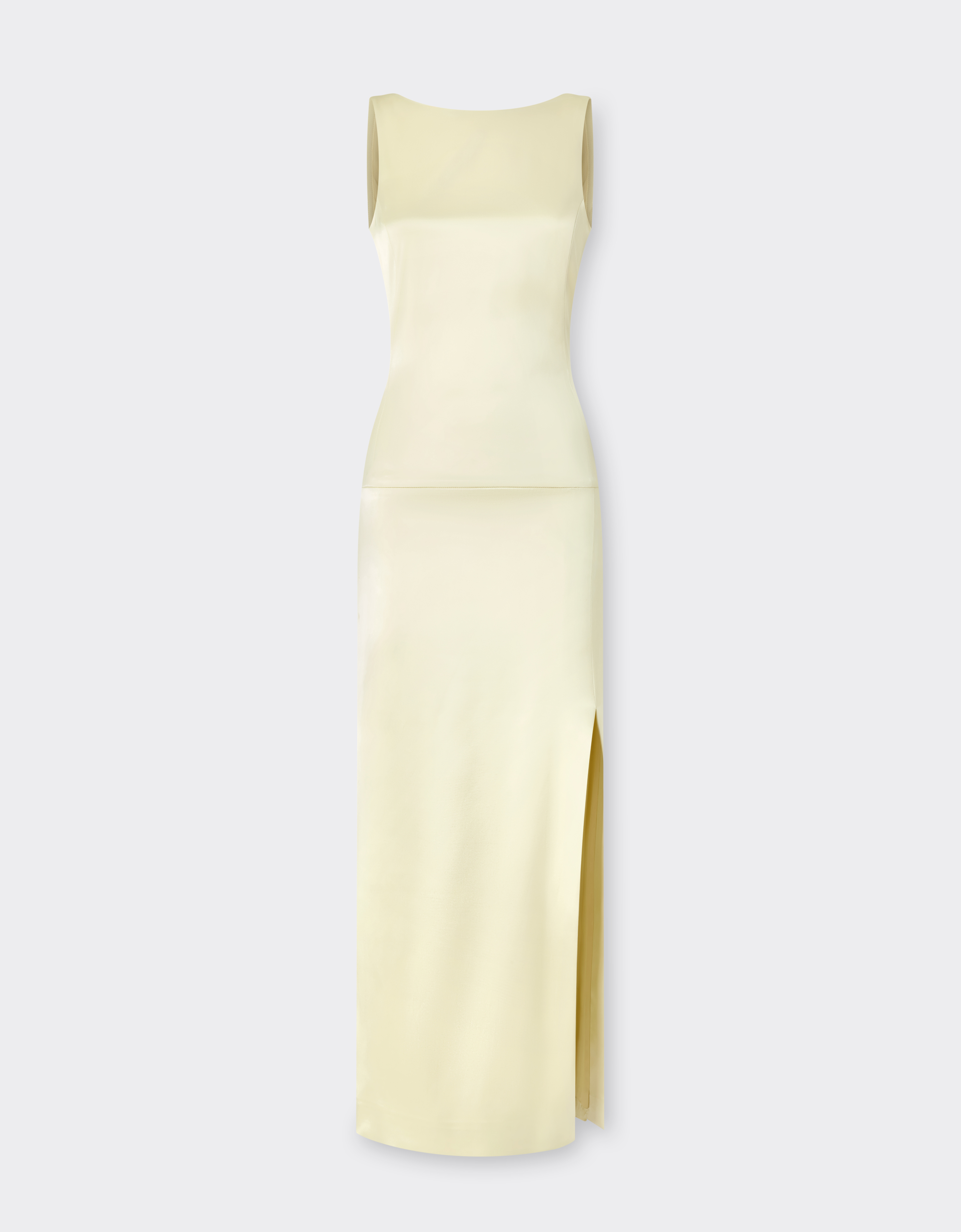 Ferrari Women's Iris Yellow Long Stretch Satin Dress - Dresses 42