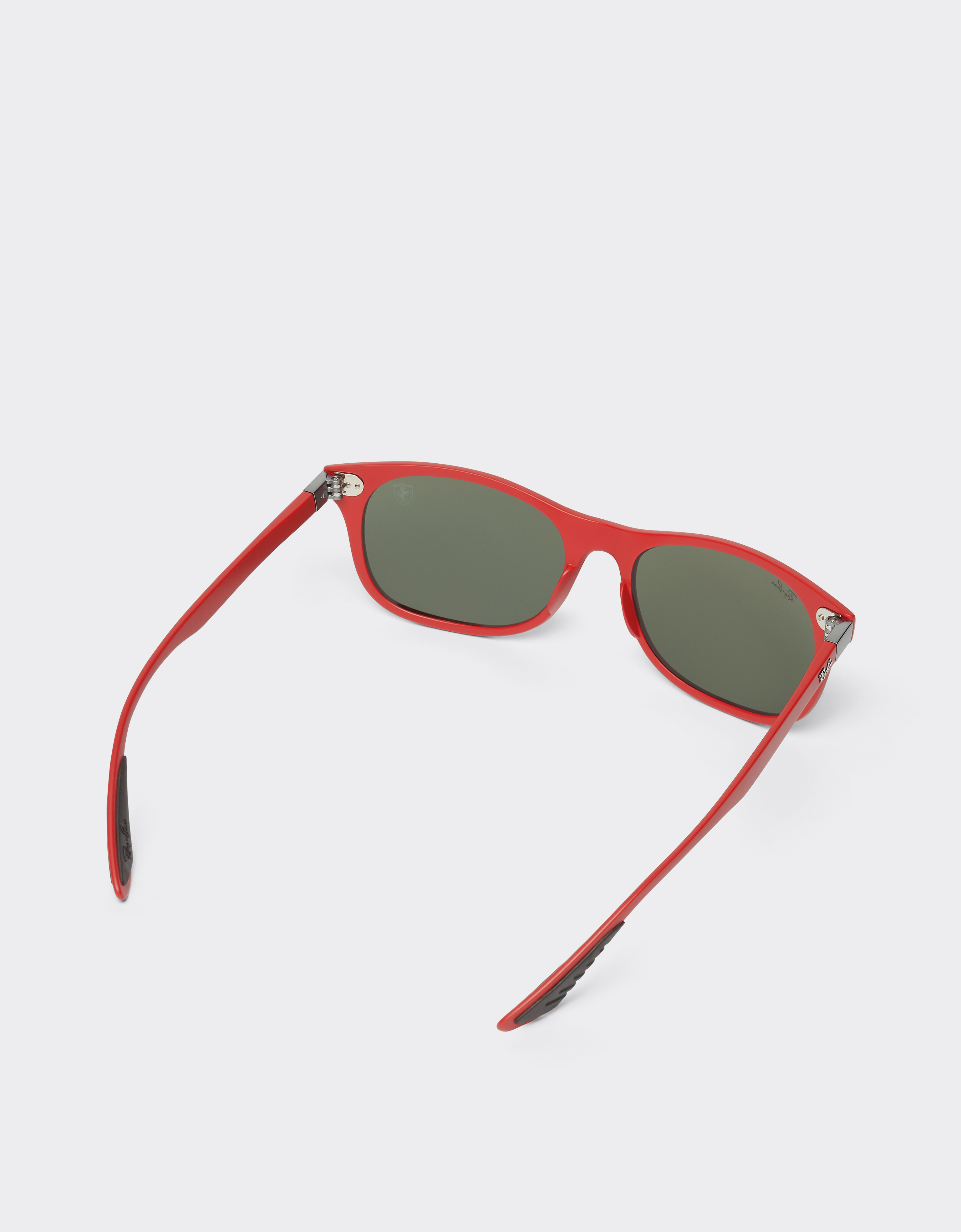 Ferrari Ray-ban For Scuderia  0rb4607m Matt Red Sunglasses With Silver Mirror Green Lenses In Red