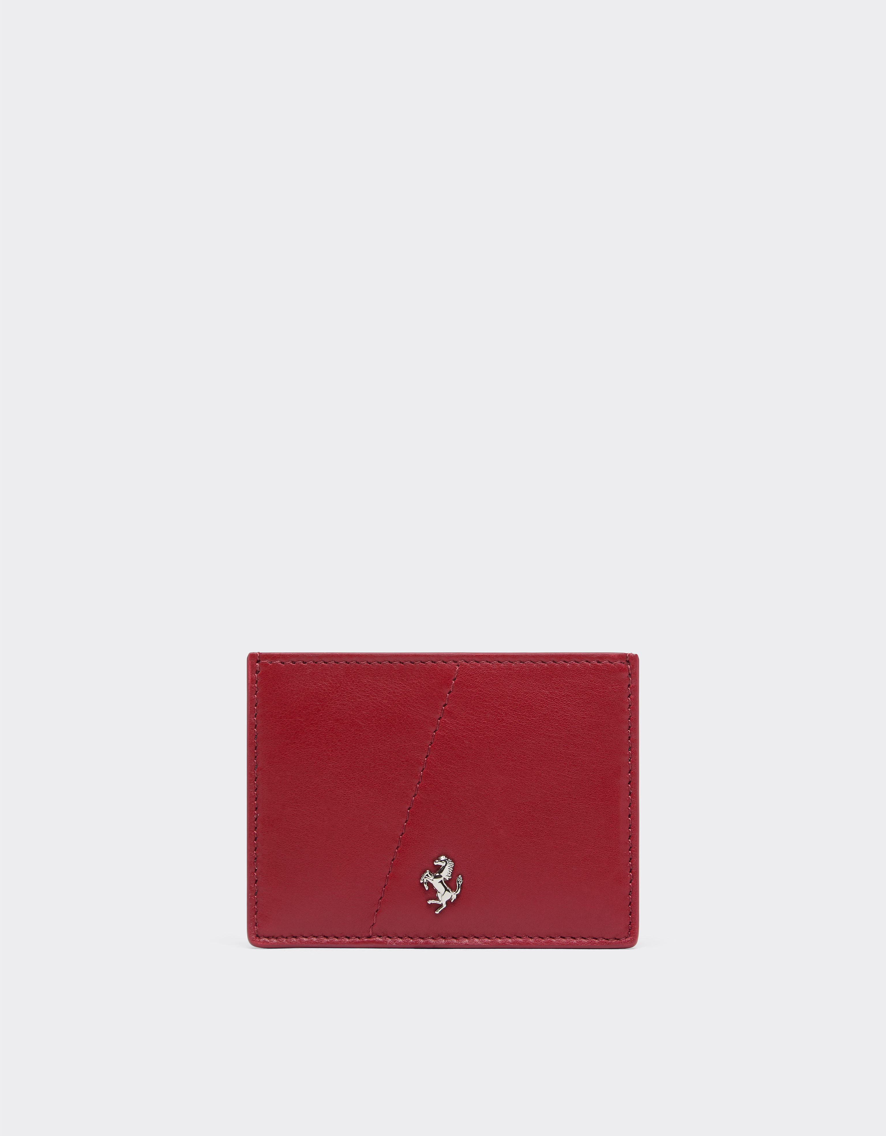 Ferrari Men's Maison Red Smooth Leather Card Holder - Wallets Os