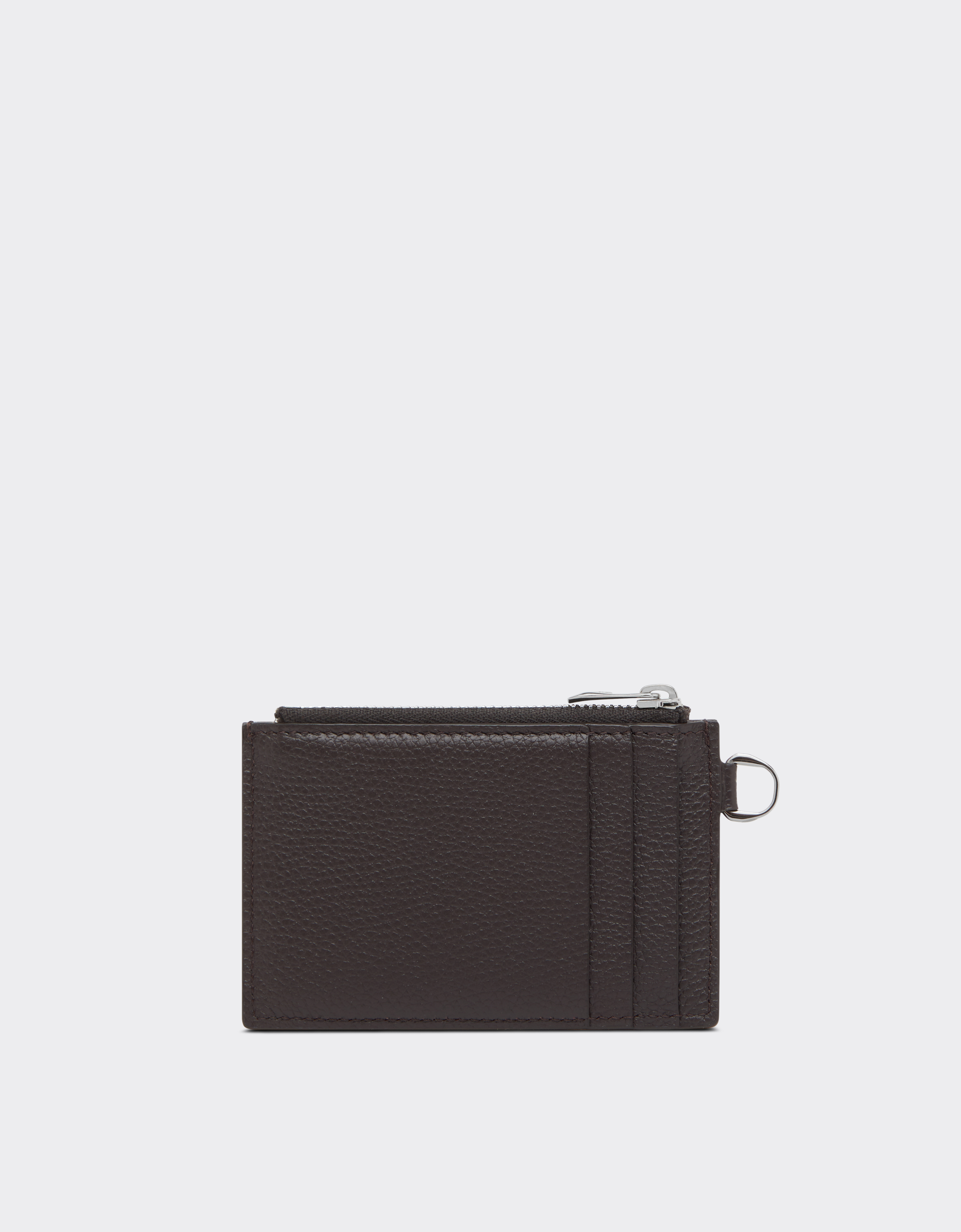  Ferrari Garnet Leather Card Holder - Male Wallets Dark Brown Os 