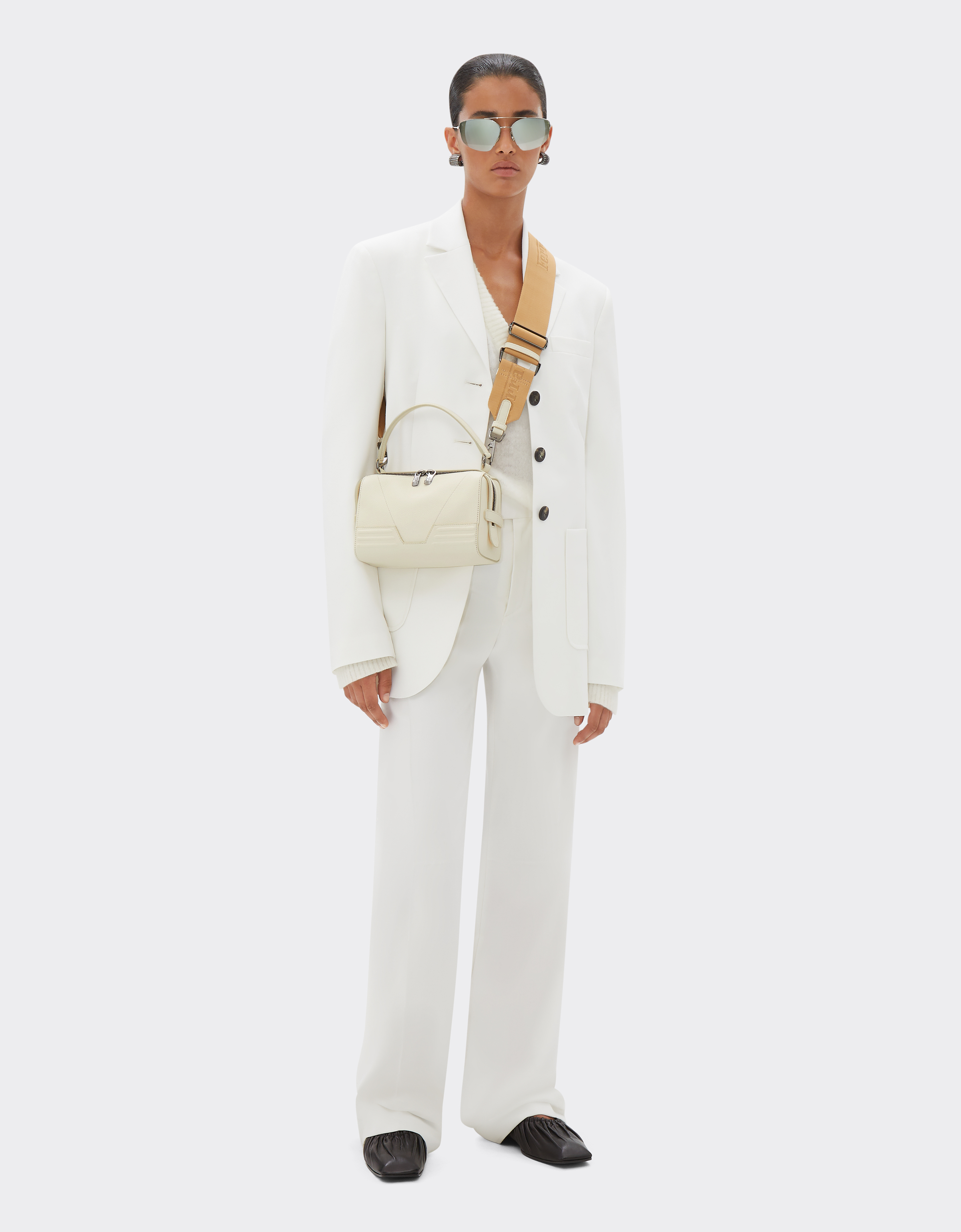 Ferrari Gt Soft Micro Bag In Grained Leather In Ivory