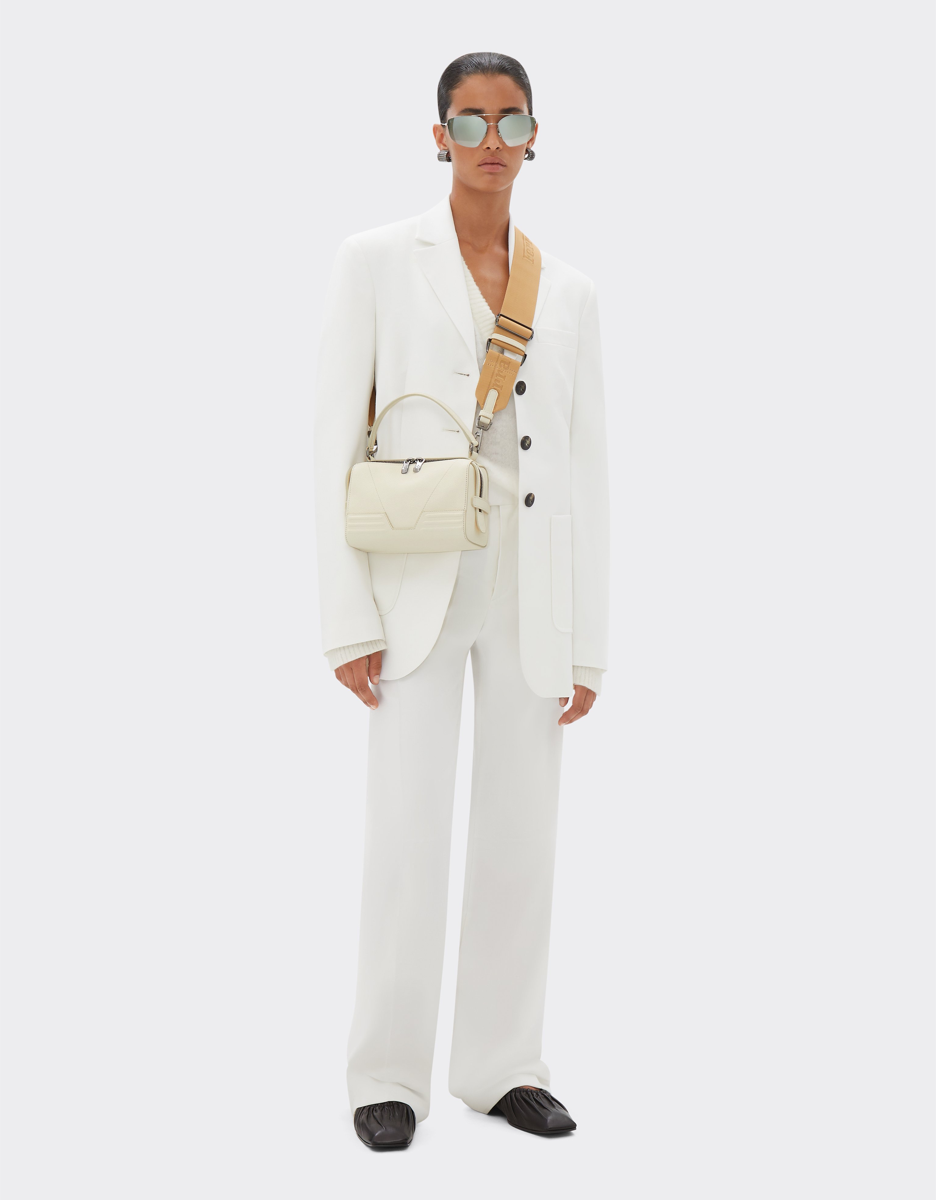 Ferrari Gt Soft Micro Bag In Grained Leather In Ivory