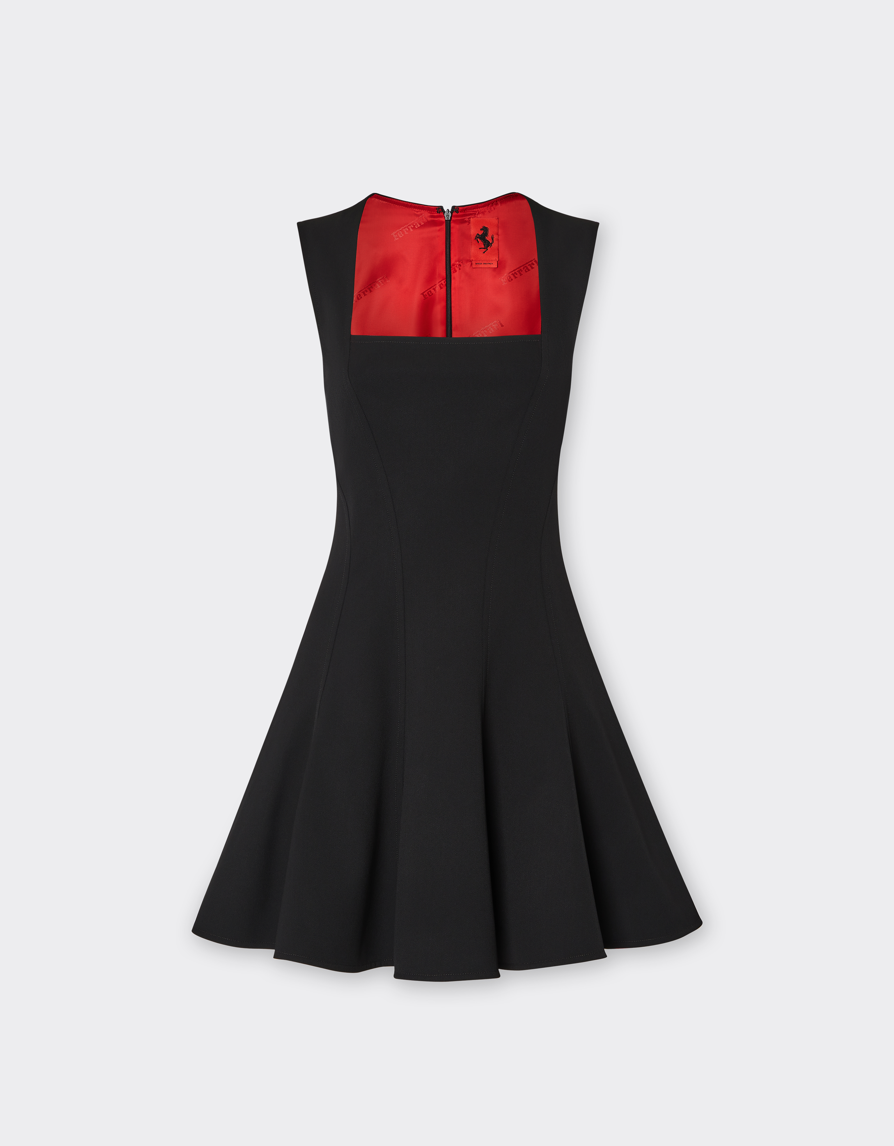 Ferrari Short Comfort Wool Dress In Black