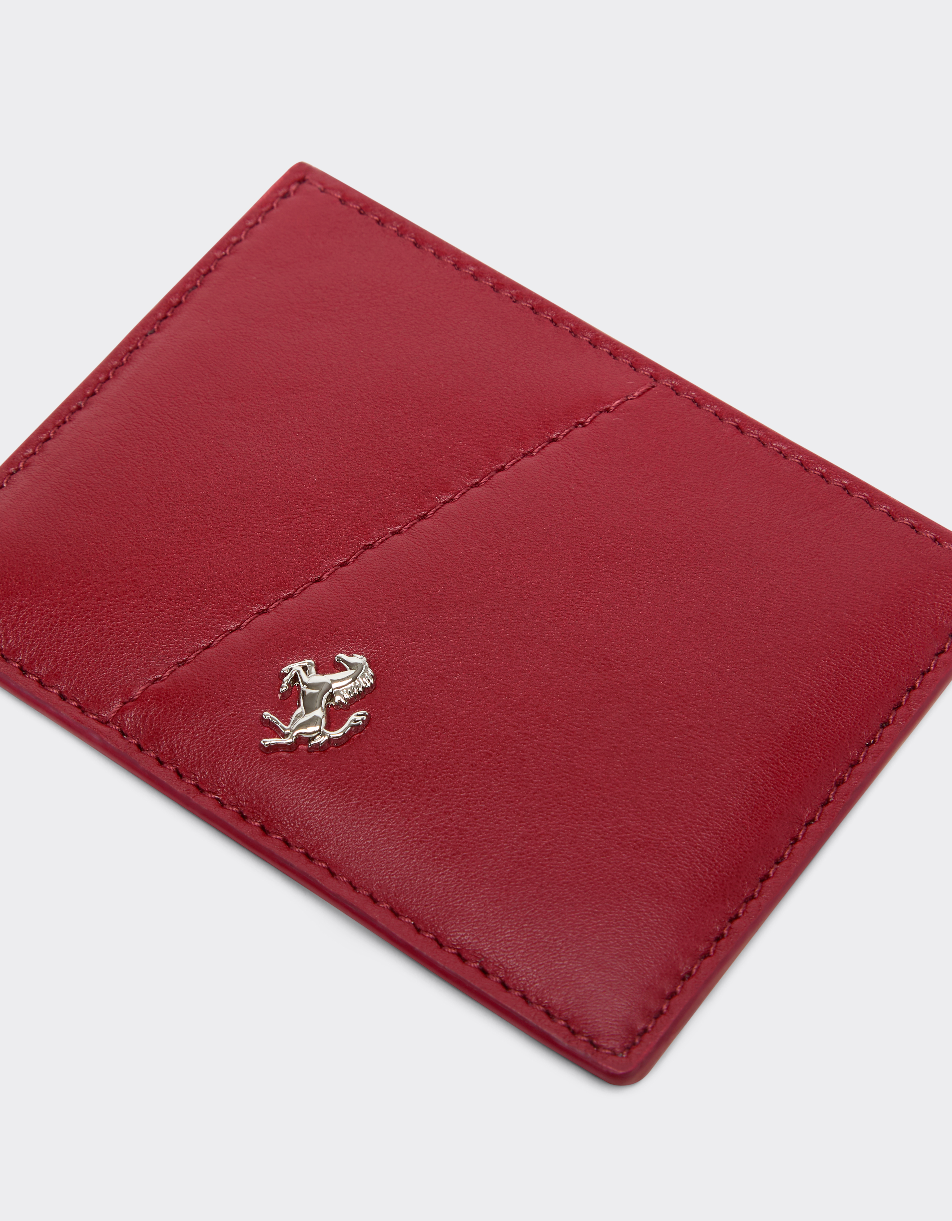  Ferrari Smooth Leather Card Holder - Male Wallets Maison Red Os 