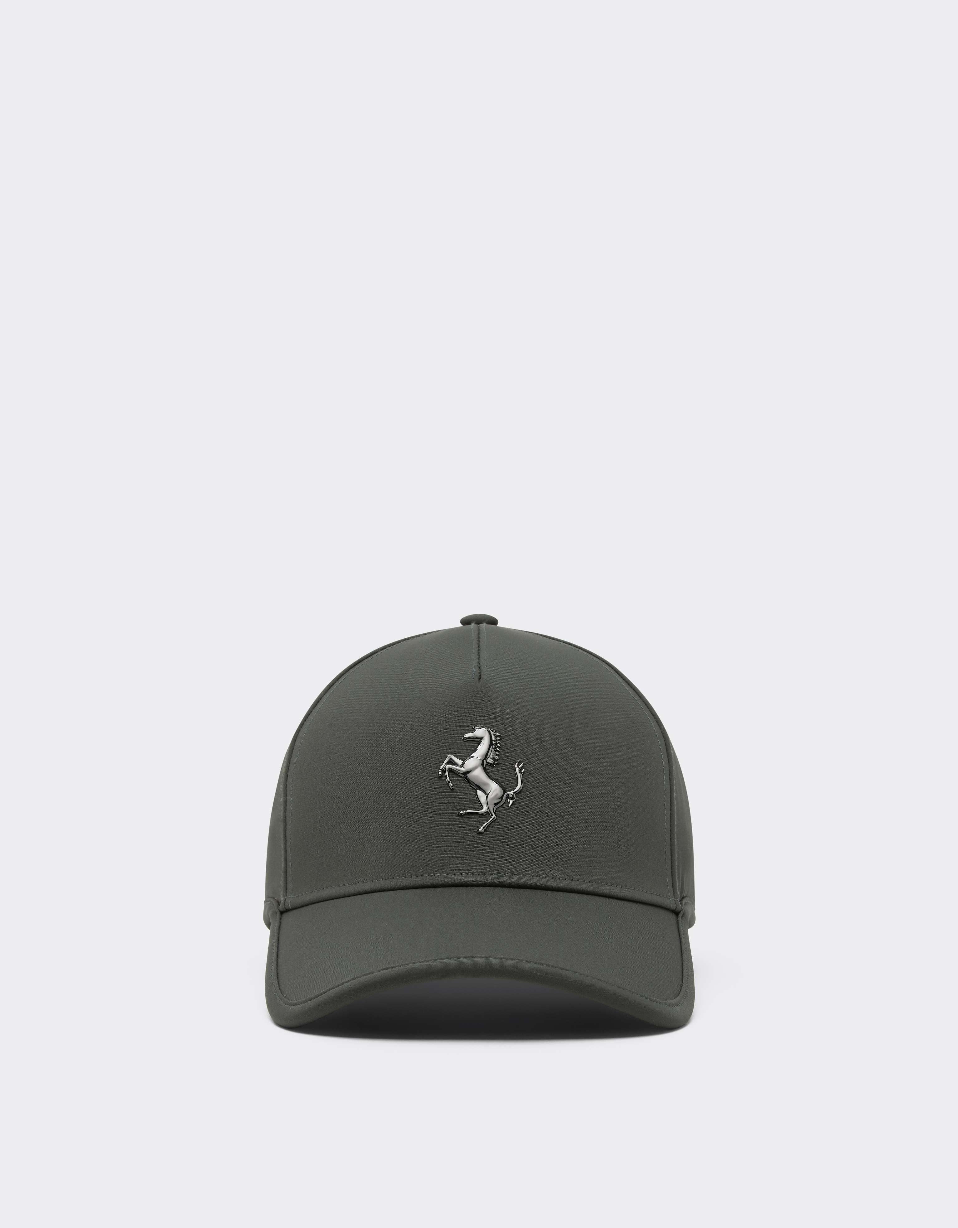 Ferrari Baseball Cap With Metal Prancing Horse In Gray