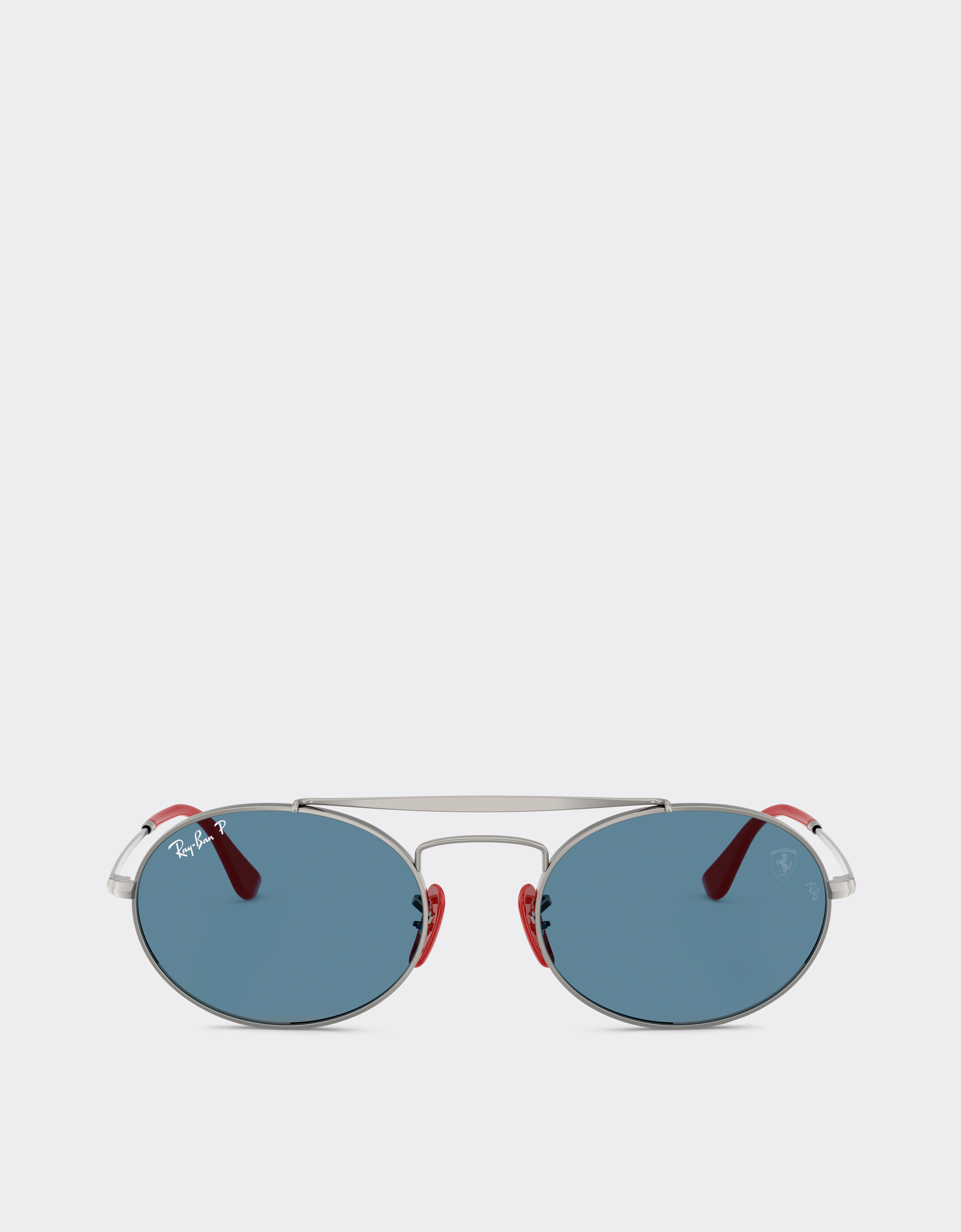 Ferrari Unisex Gunmetal Ray-Ban For Scuderia Rb3775m In And Red Metal With Polarised Blue Lenses - Sunglasses Os