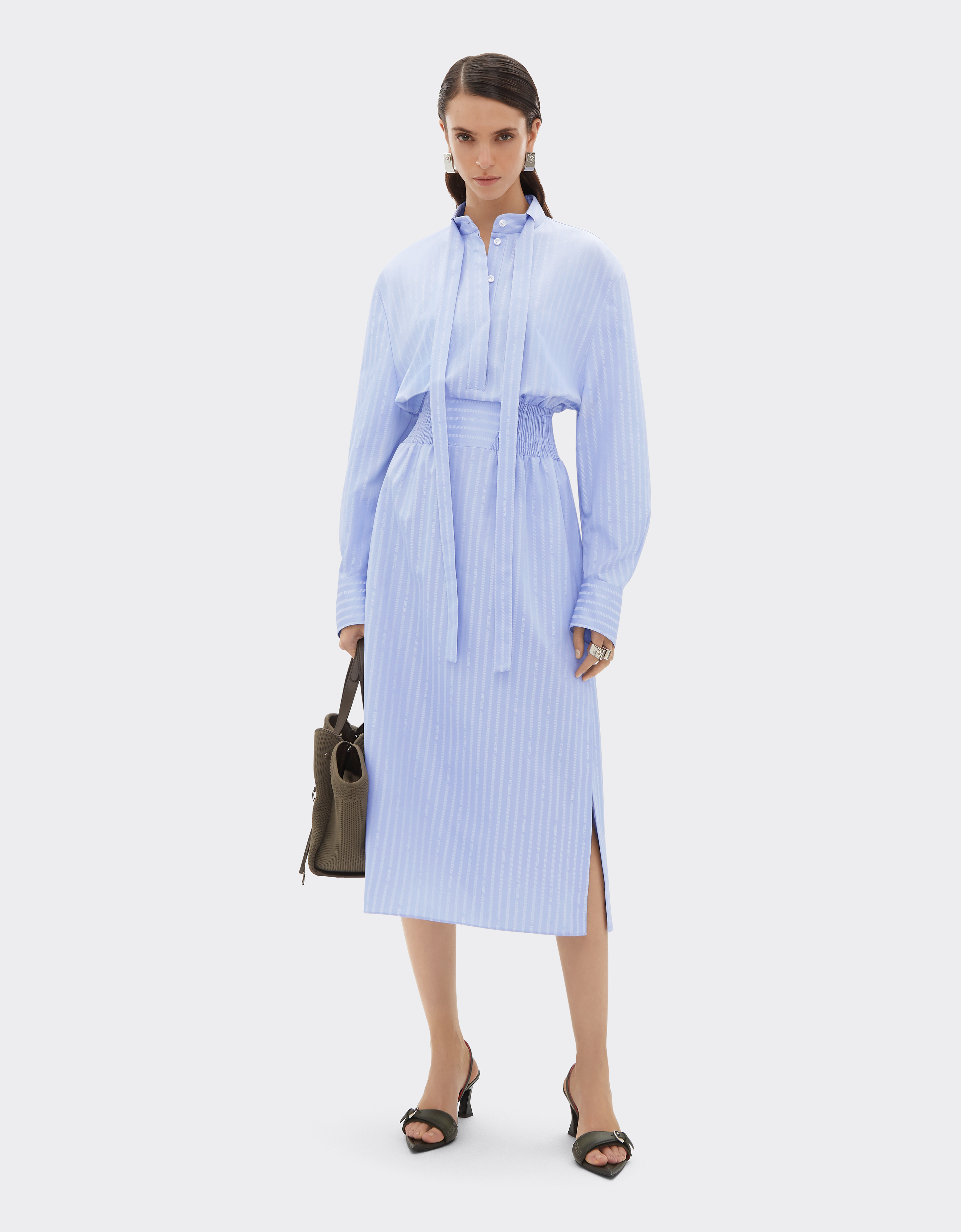 Ferrari Monogram Patterned Dress In Blue