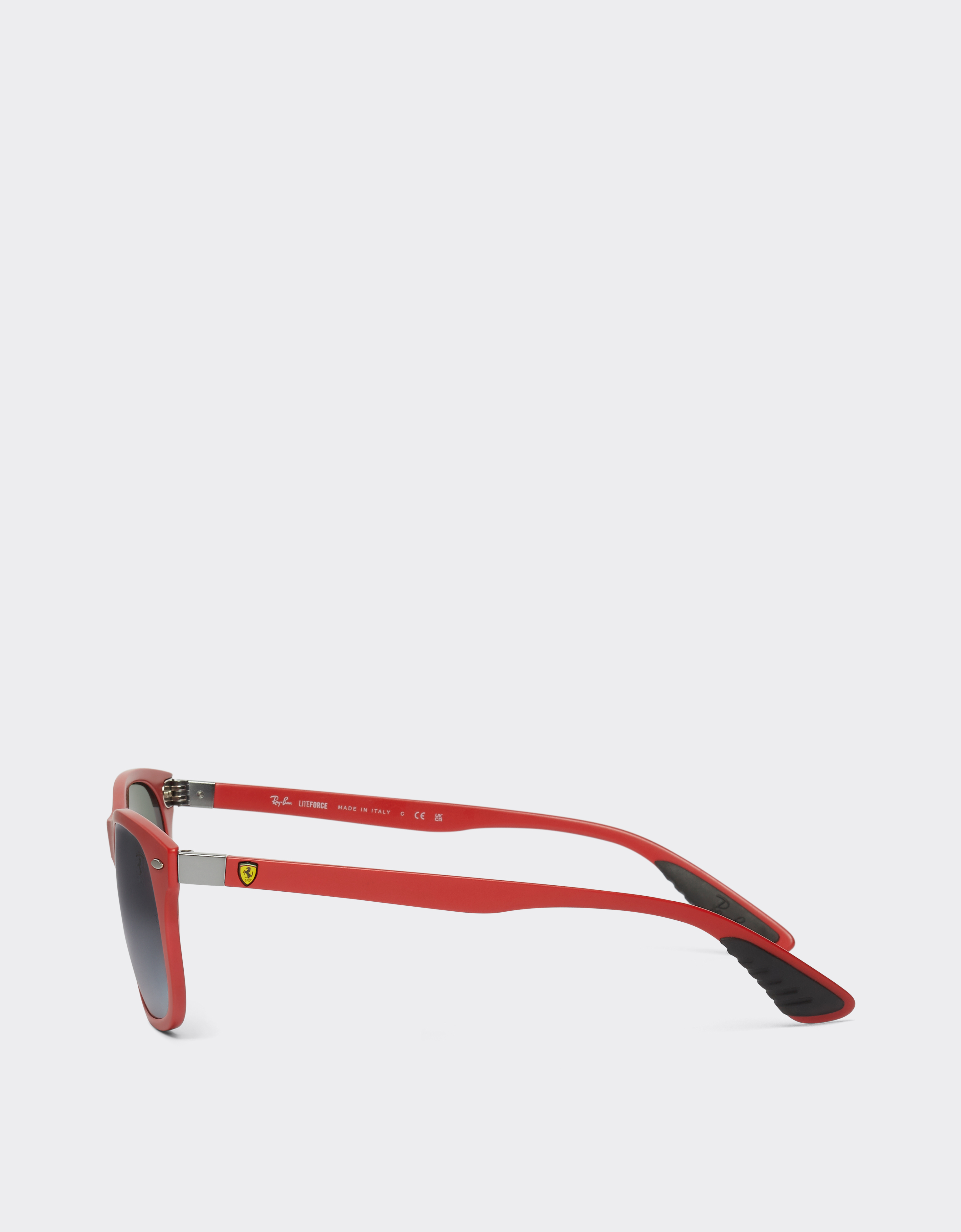 Ferrari Ray-ban For Scuderia 0rb4607m Matt Red Sunglasses With Silver Mirror Green Lenses In Red