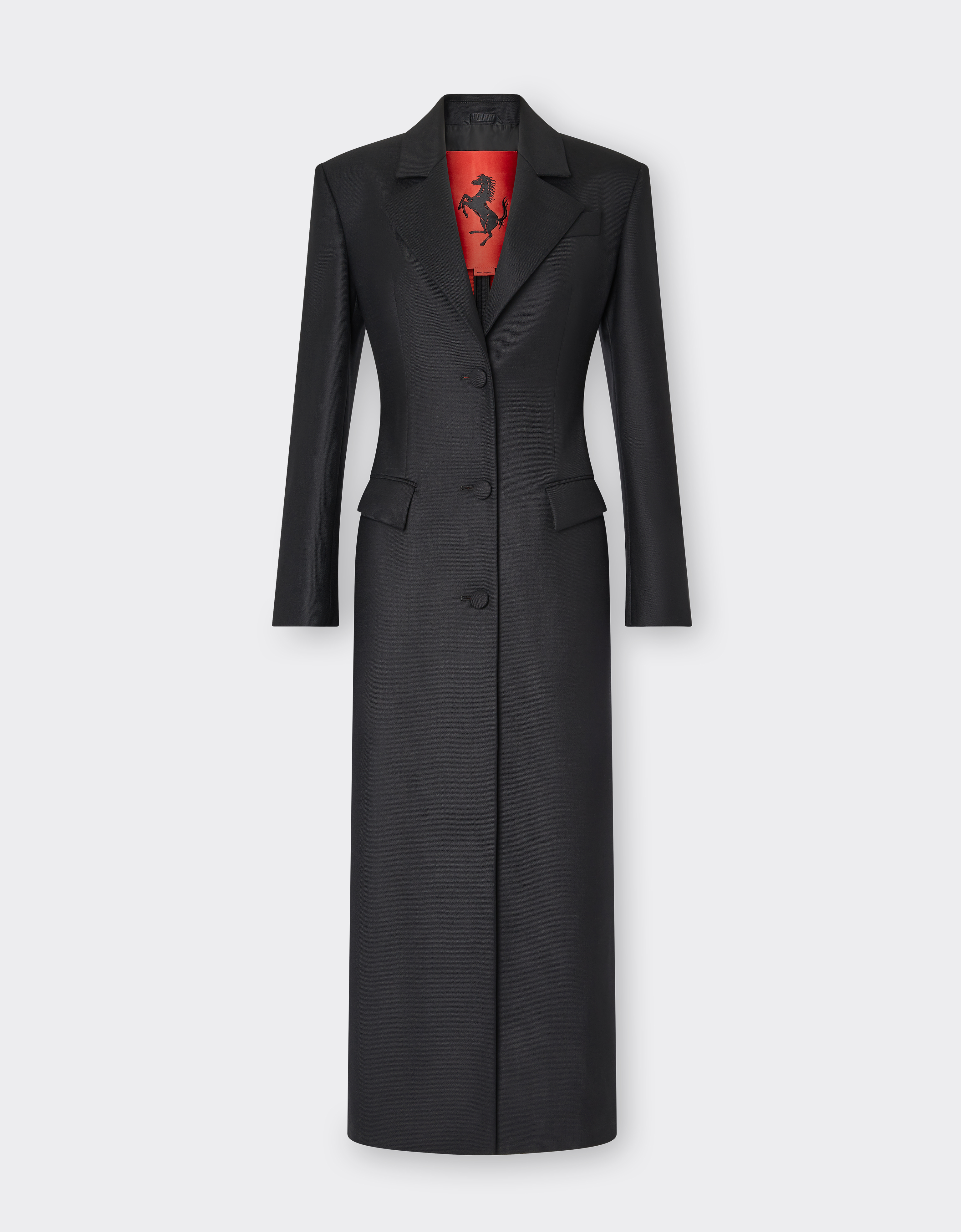 Ferrari Double Wool Coat In Black