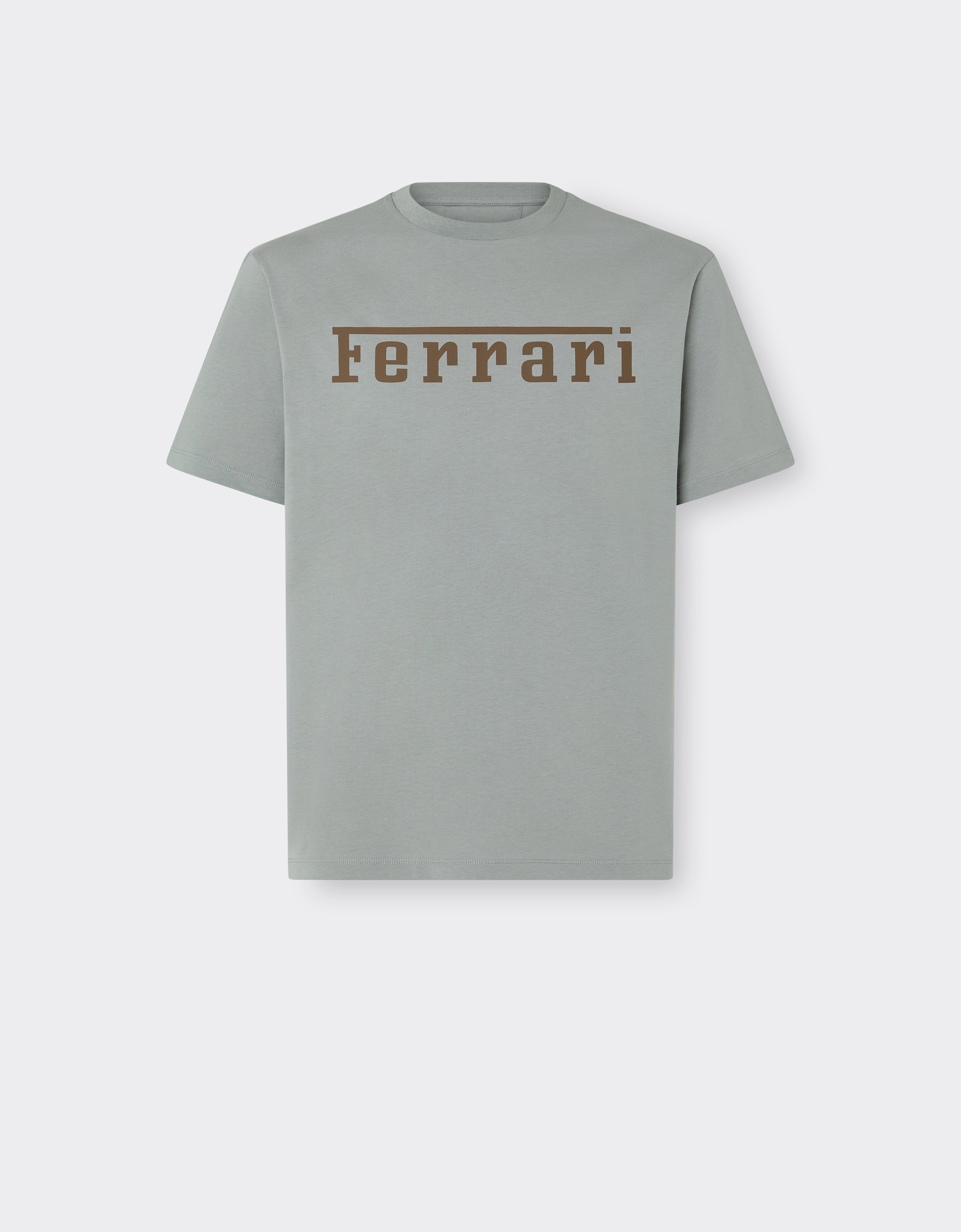 Ferrari Cotton T-shirt With  Logo In Gray