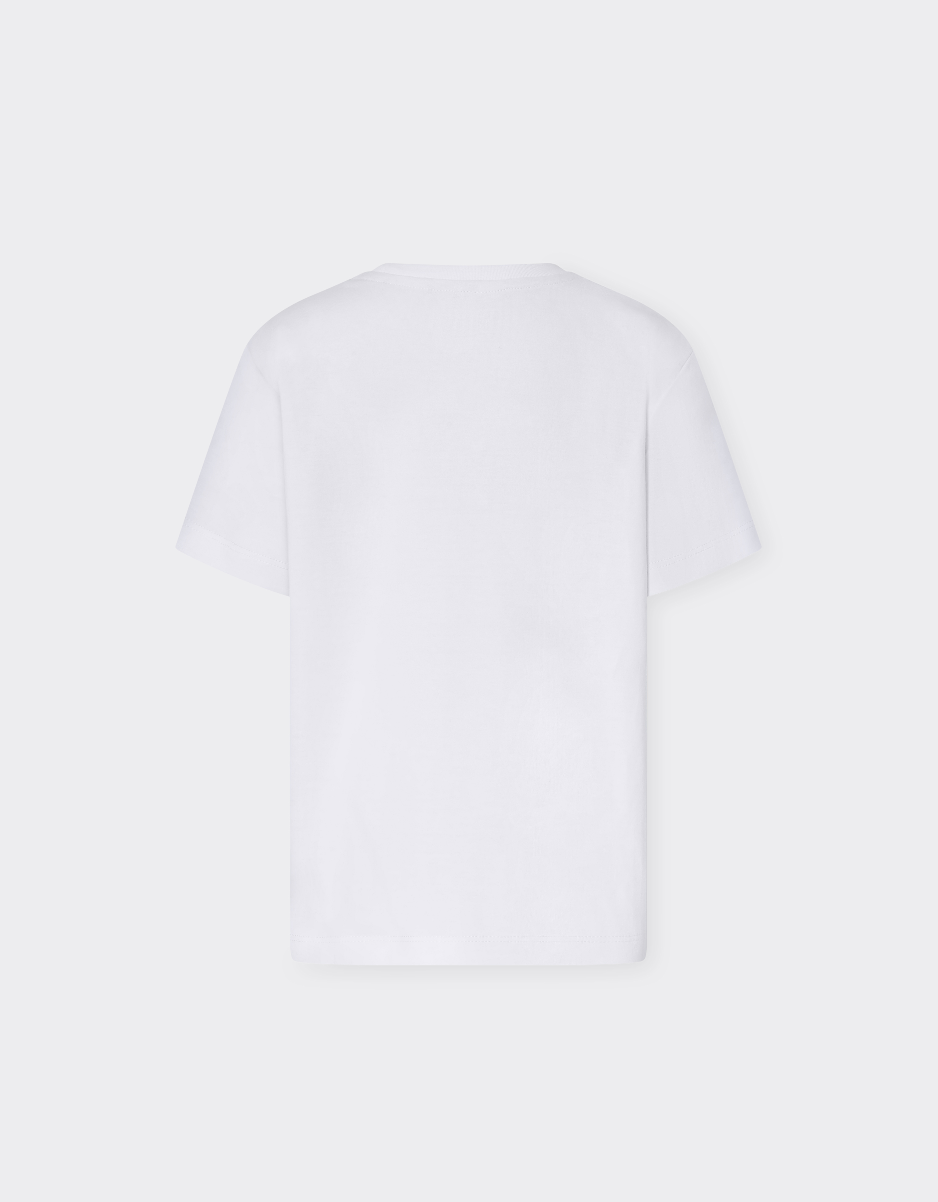 Ferrari T-shirt With Prancing Horse Patch In Optical White