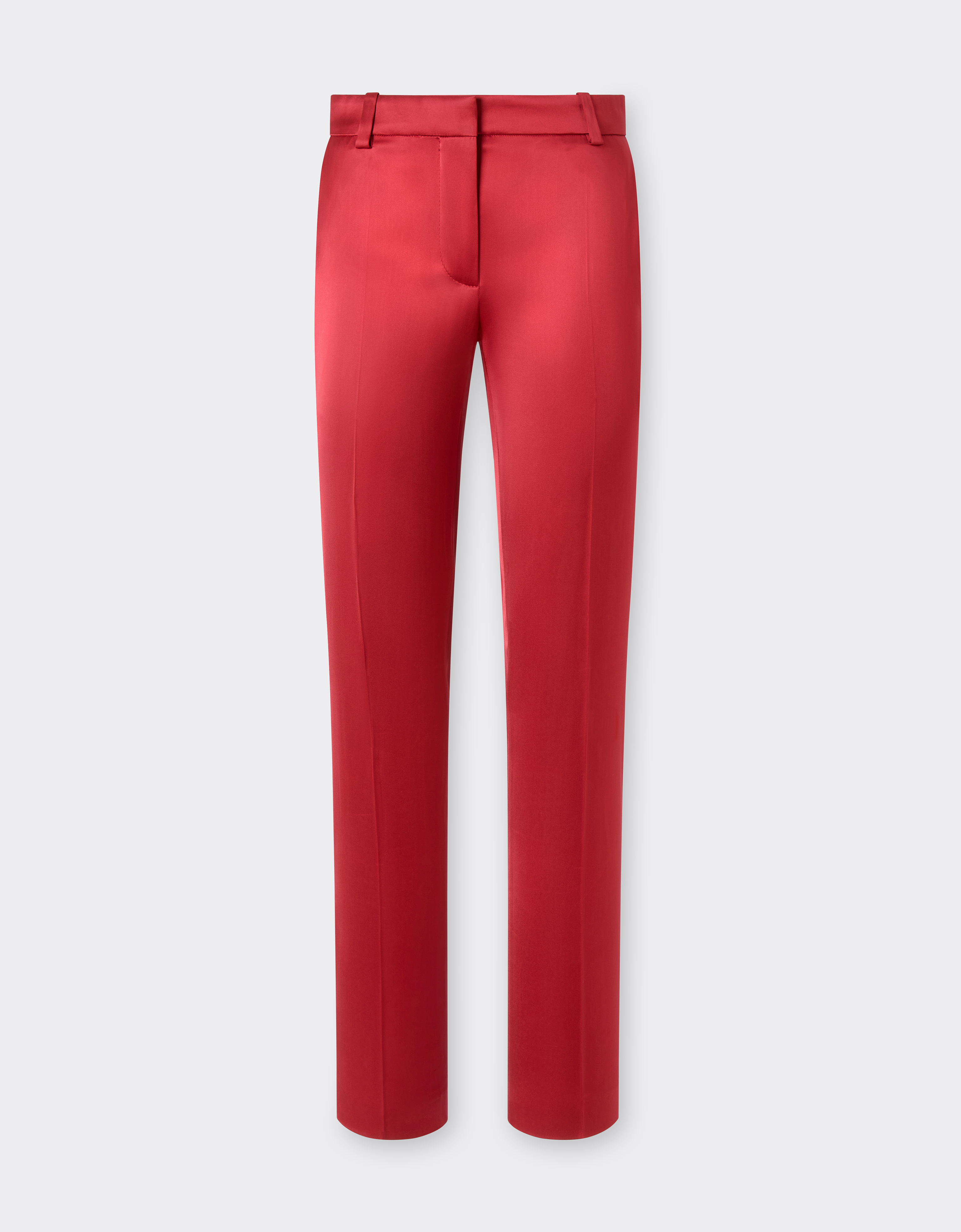 Ferrari Women's Maison Red Stretch Satin Trousers - Trousers 42